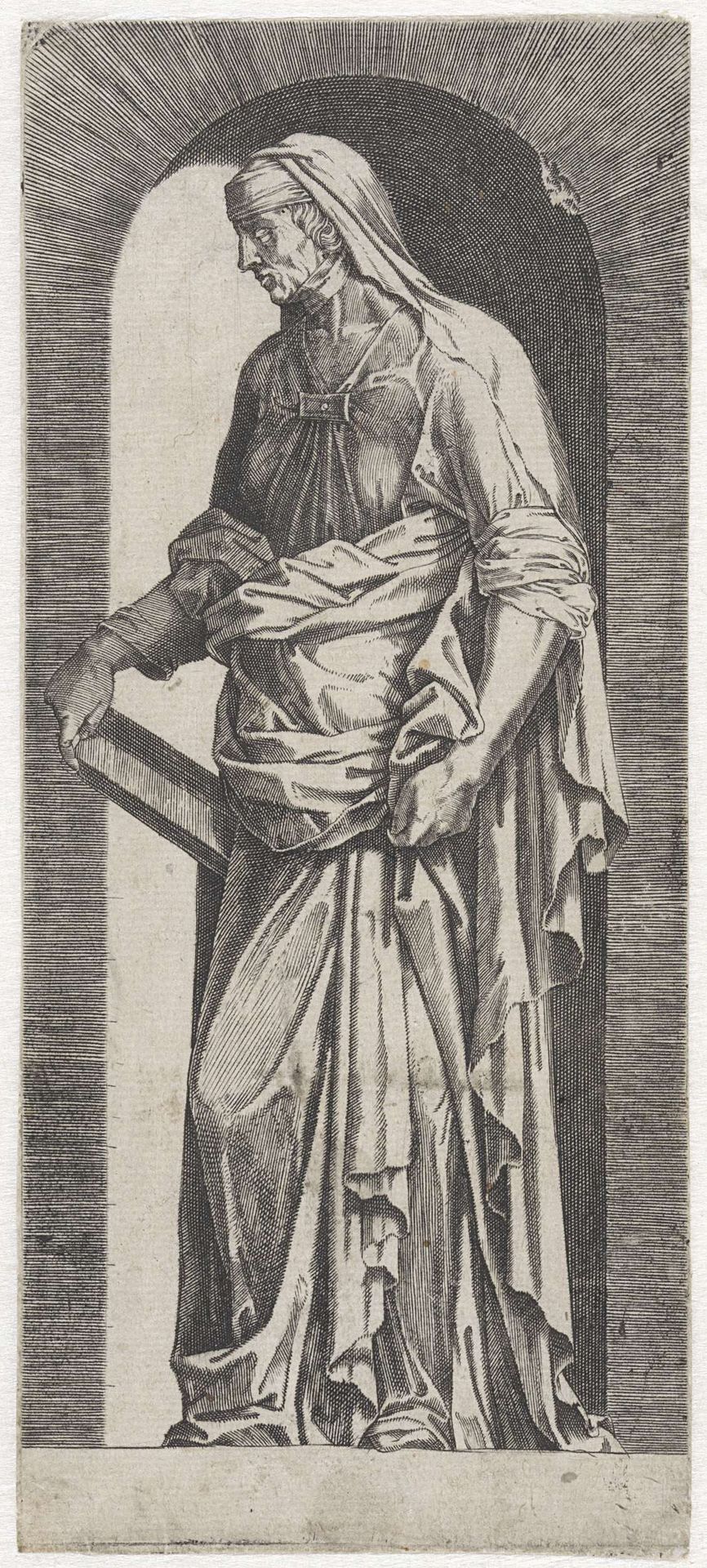 Oudere Sibille met een boek in haar hand by Lambertus Suavius
