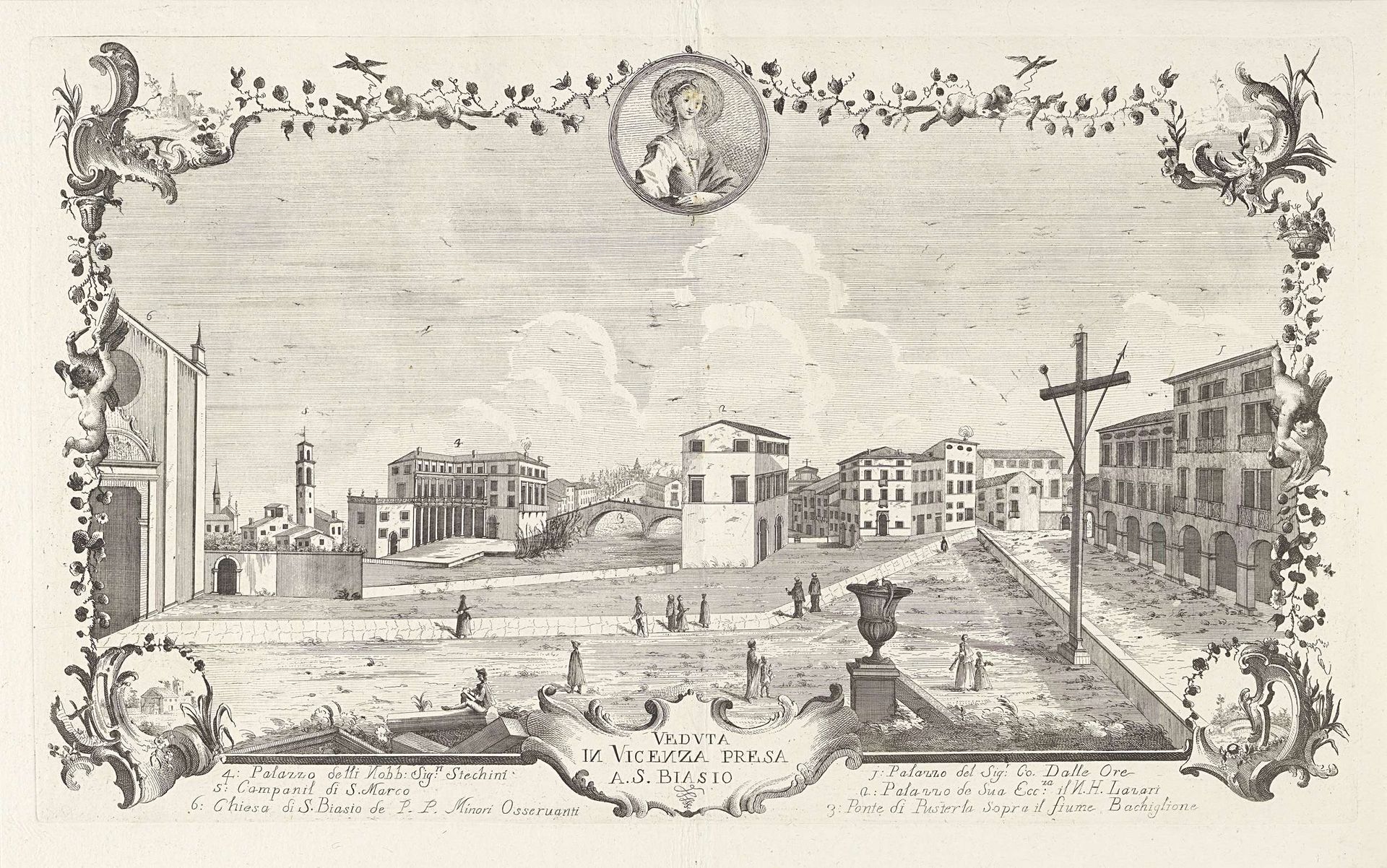 Chiesa di S. Biasio en omliggende gebouwen in Vicenza by Cristoforo dall' Acqua