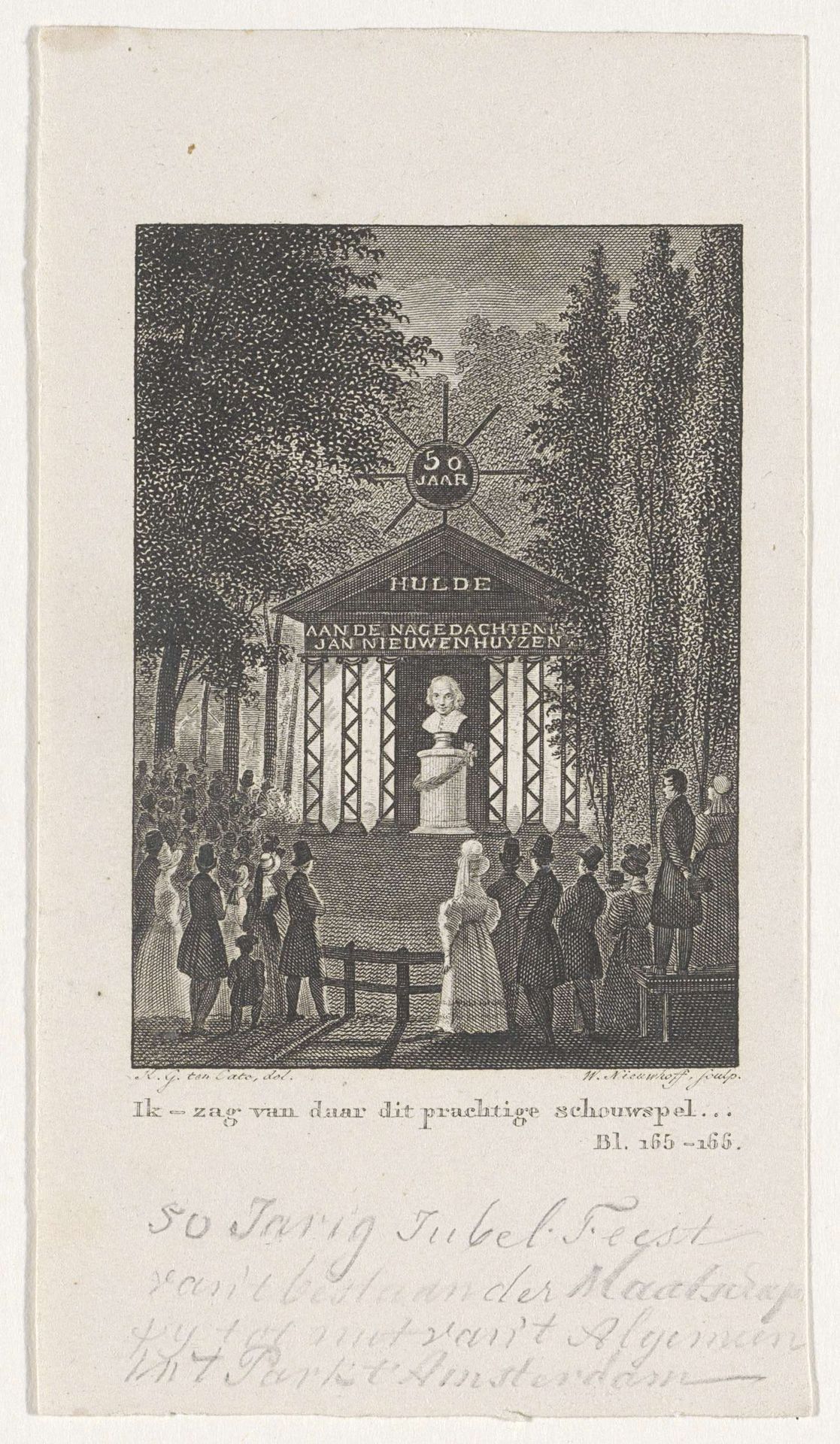 Viering van het vijftigjarige bestaan van de Maatschappij tot Nut van 't Algemeen, 1834 by Walraad Nieuwhoff