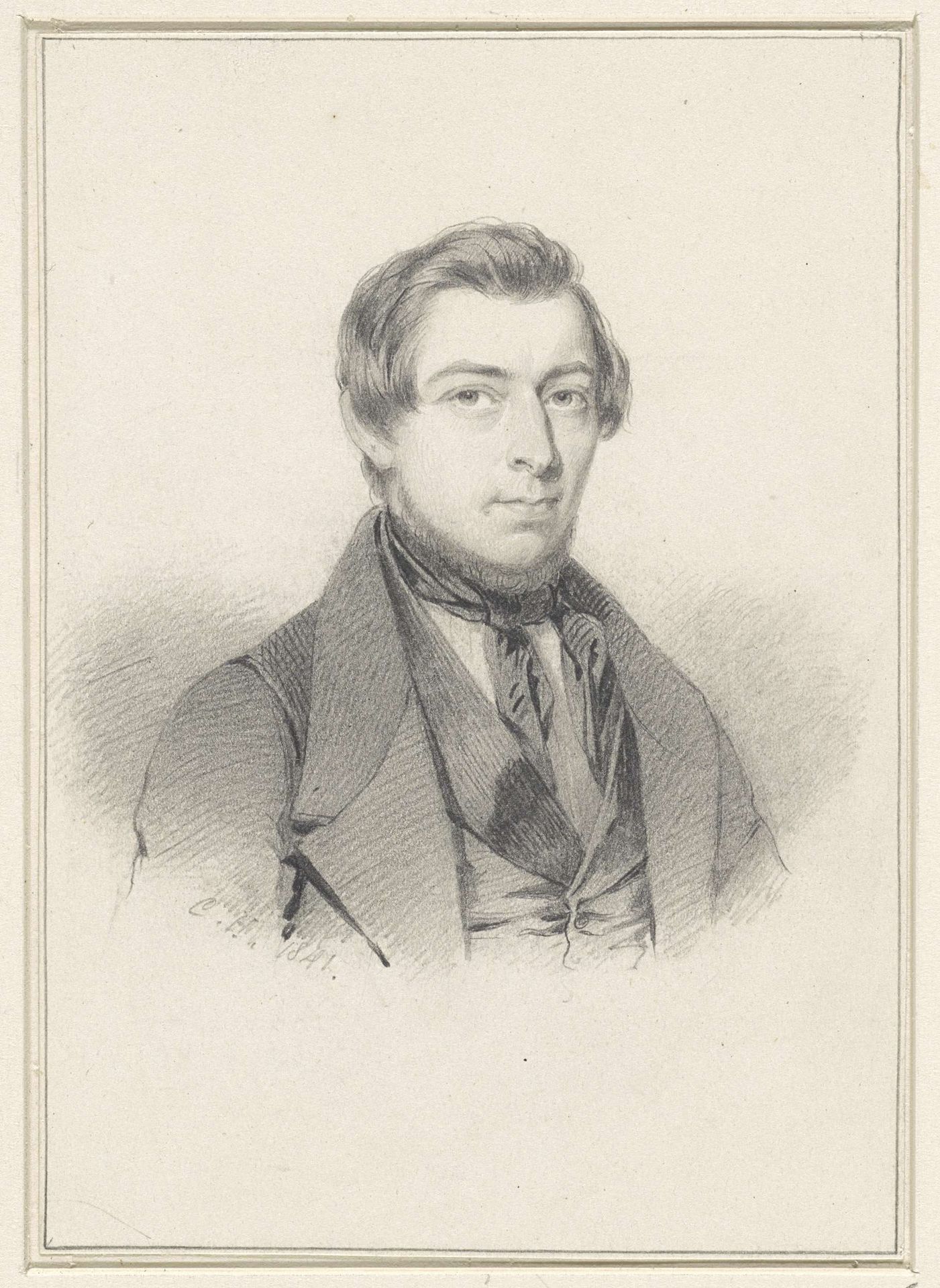 Portret van Albertus Alides Steenbergen by Coenraad Hamburger