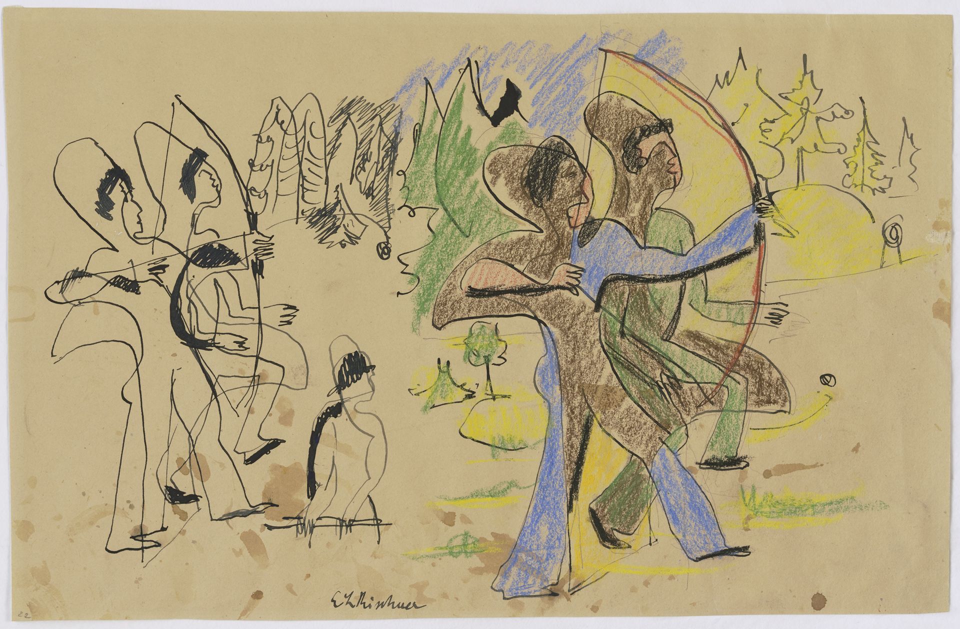 Archers by Ernst Ludwig Kirchner