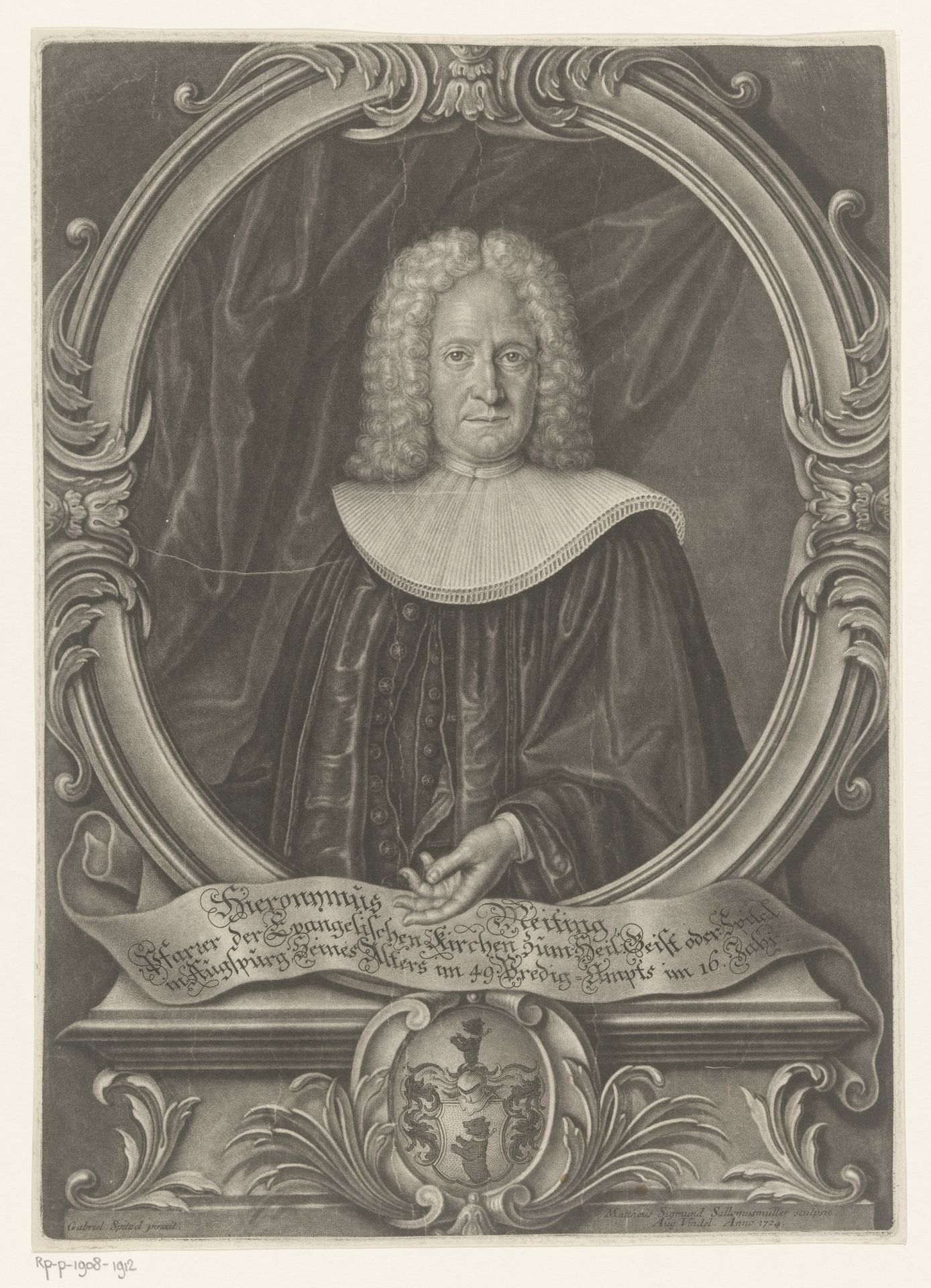 Portret van Hieronymus Meiting op 49-jarige leeftijd by Matthäus Sigmund Salomusmüller