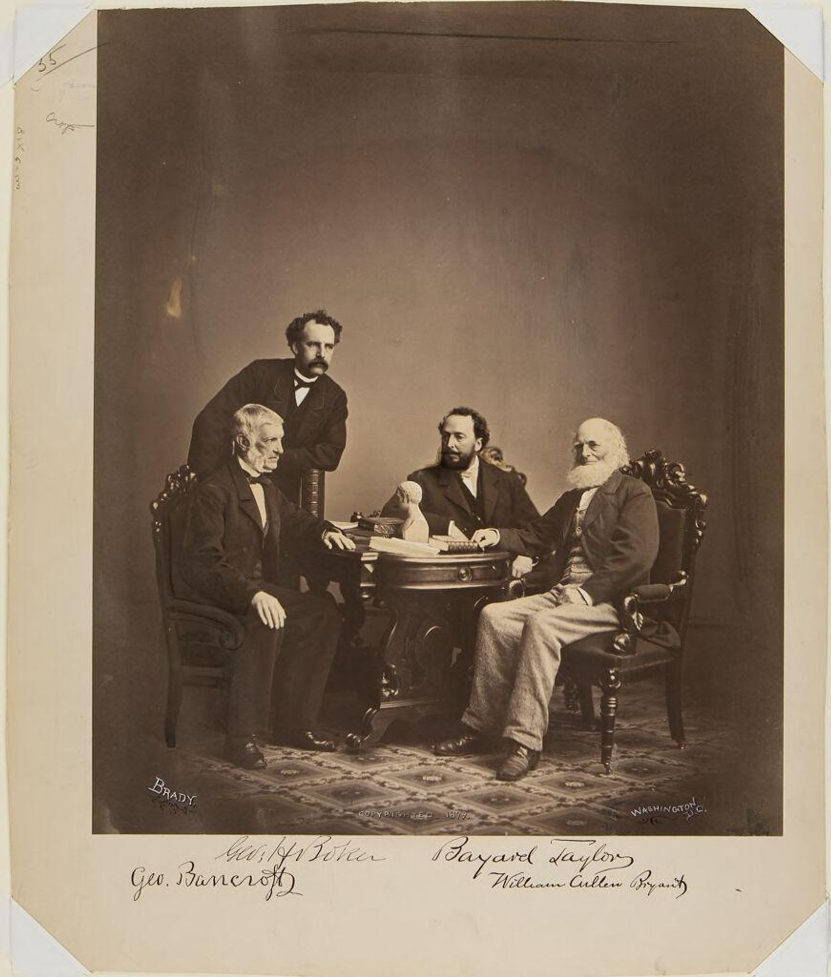 George Bancroft (1800-1891), George H. Boker (1823-1890), Bayard Taylor (1825-1878), and William Cullen Bryant (1794-1878) by Mathew B. Brady