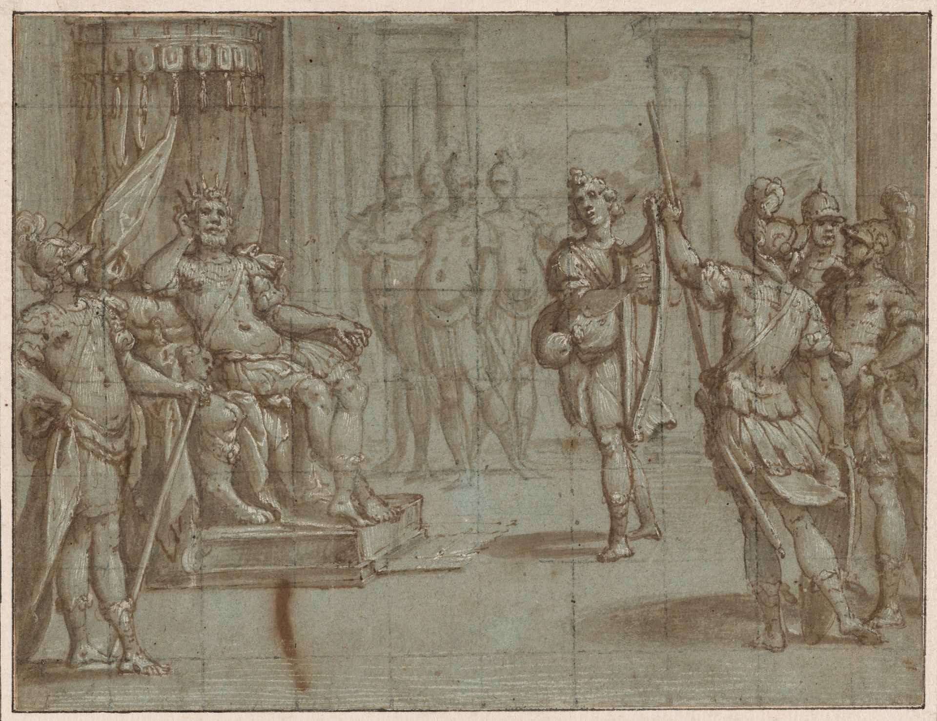David Playing the Harp Before Saul by Bernardo Castello