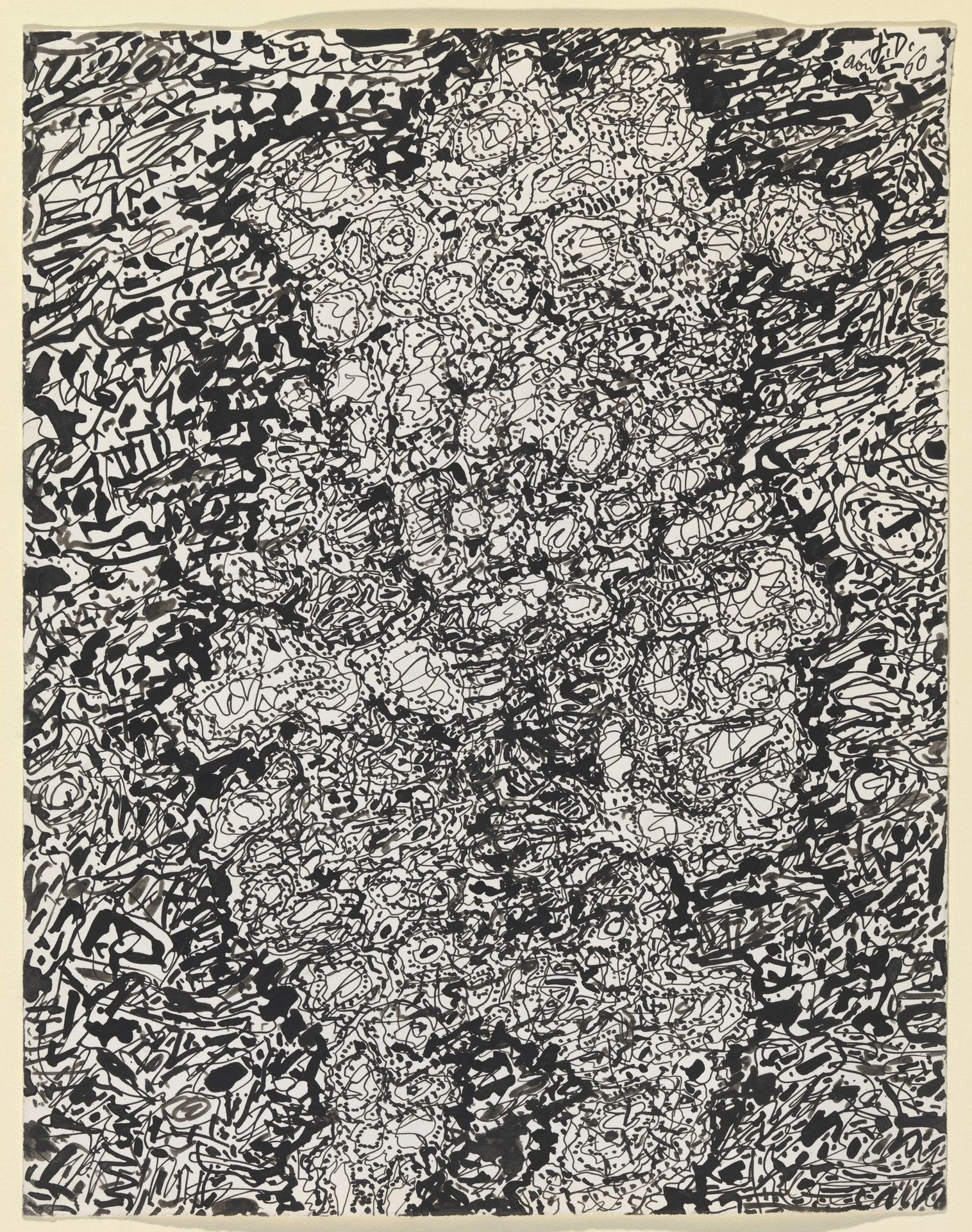 Figure with Hat in a Landscape by Jean Dubuffet