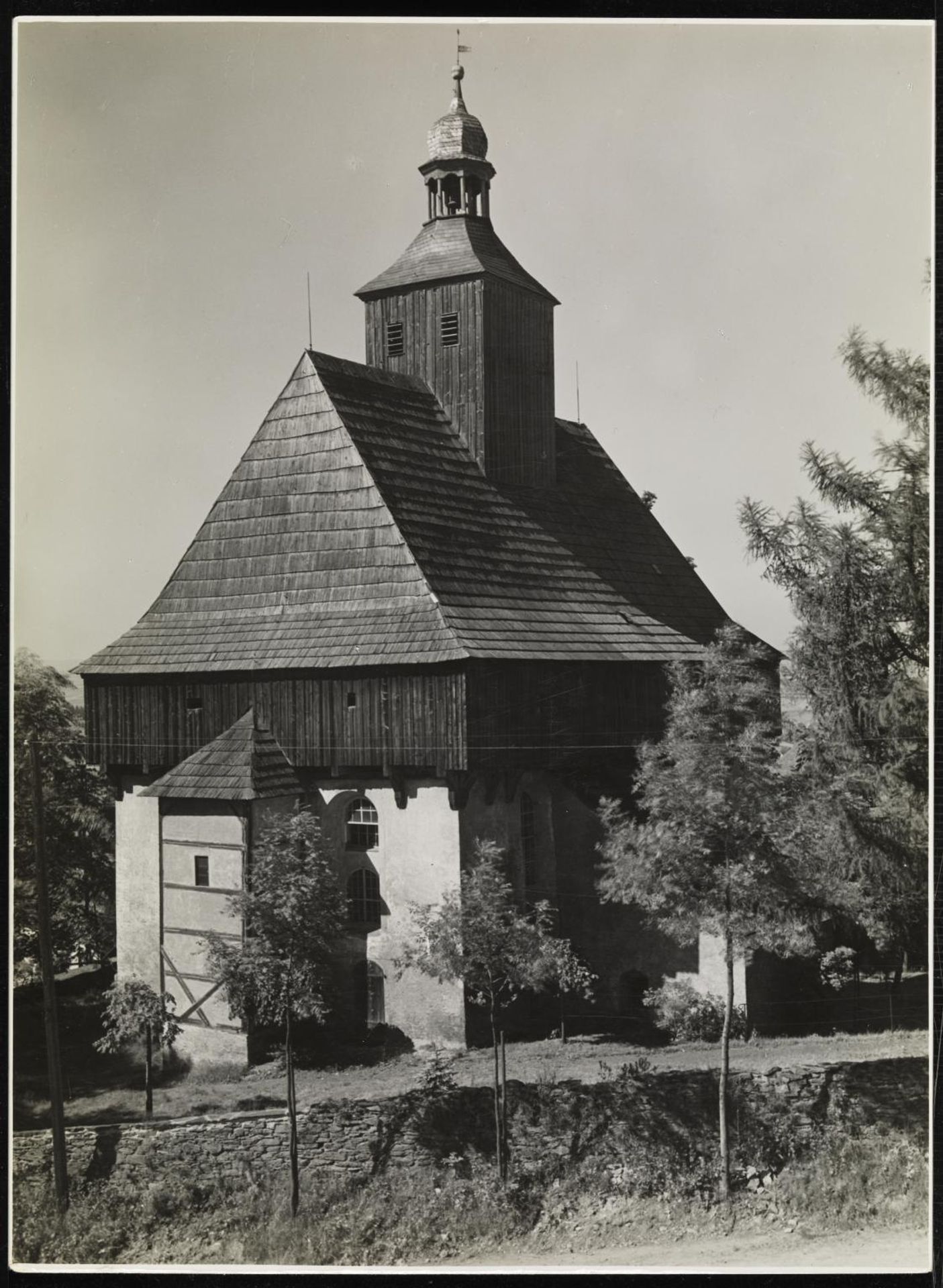 Fortified Church in Grottrückerswalde, Ore Mountains by Albert Renger-Patzsch