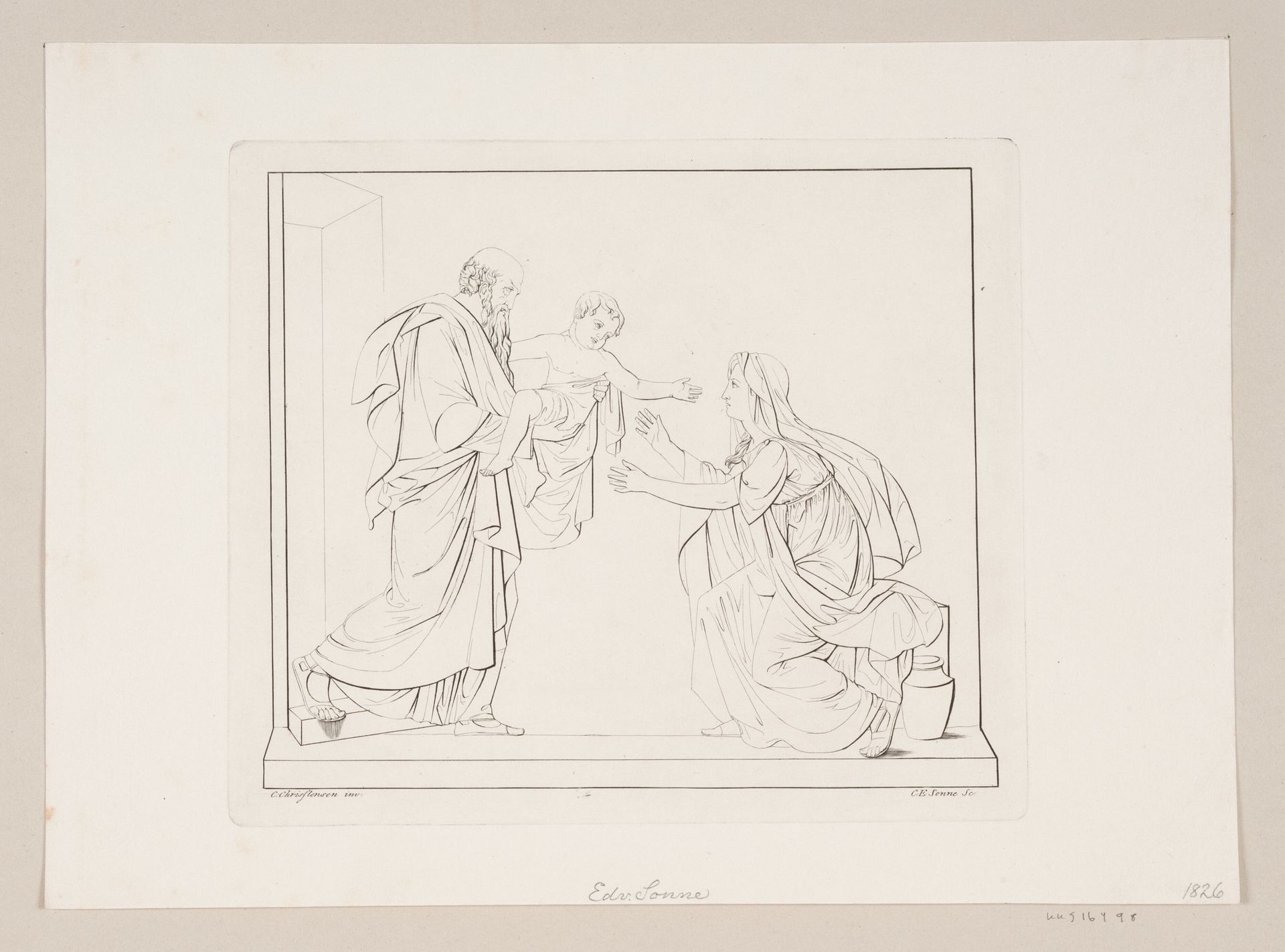 Elias opvækker enkens søn by Edvard Sonne