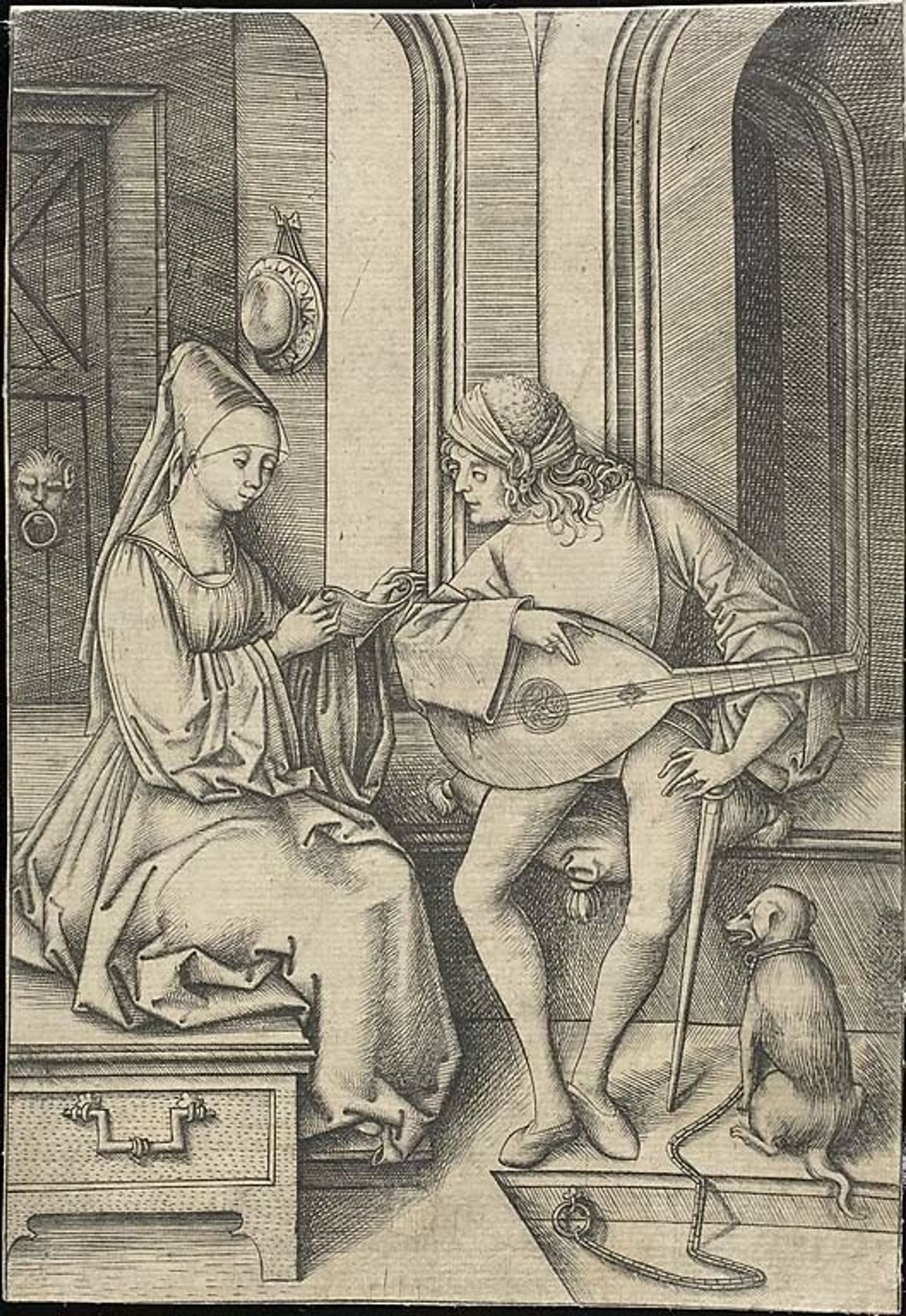 The Singer and the Lute Player by Israhel van Meckenem