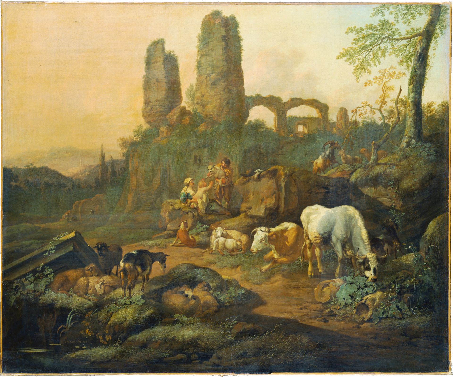 Shepherd Family Resting near an Ancient Ruin by Johann Heinrich Roos