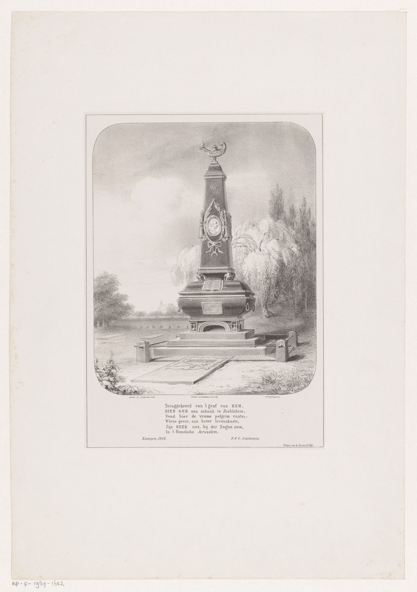 Grafmonument van Gerhard Heinrich van Senden in Zwolle by Antoine Franciscus Cornelis Hoffmann