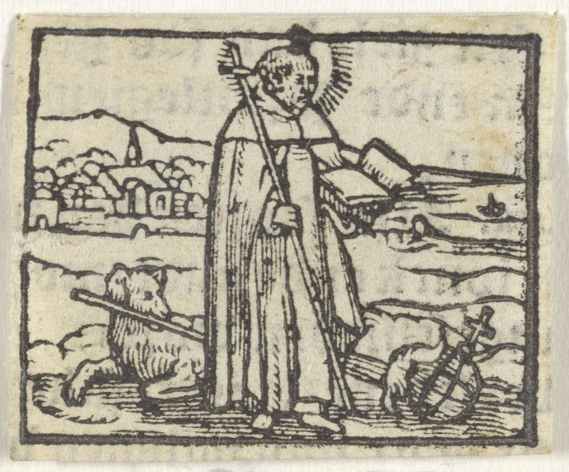 Heilige met een kruis en een boek by Anonymous