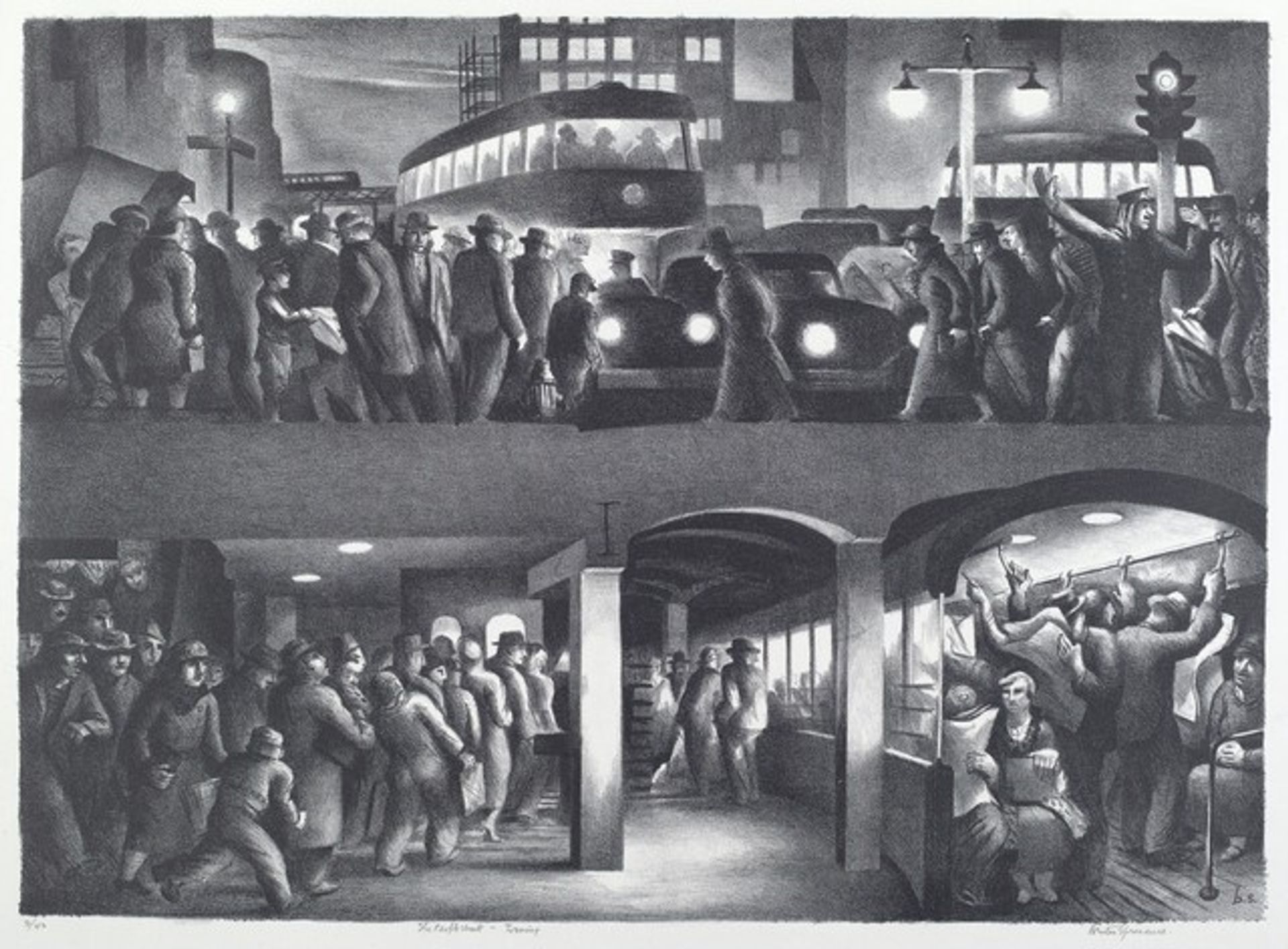 The People Work - Evening by Benton Spruance