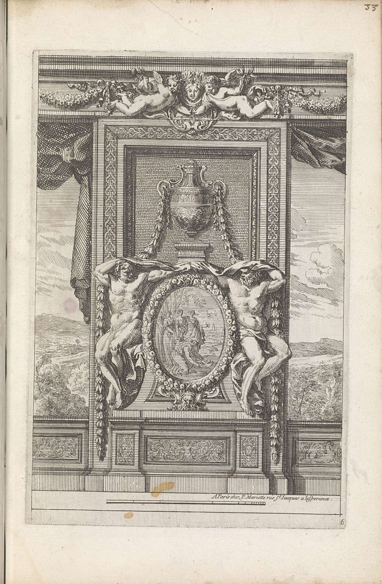 Muurpaneel met een voorstelling van Mozes die gevonden wordt door de dochter van de farao by Jean Lepautre