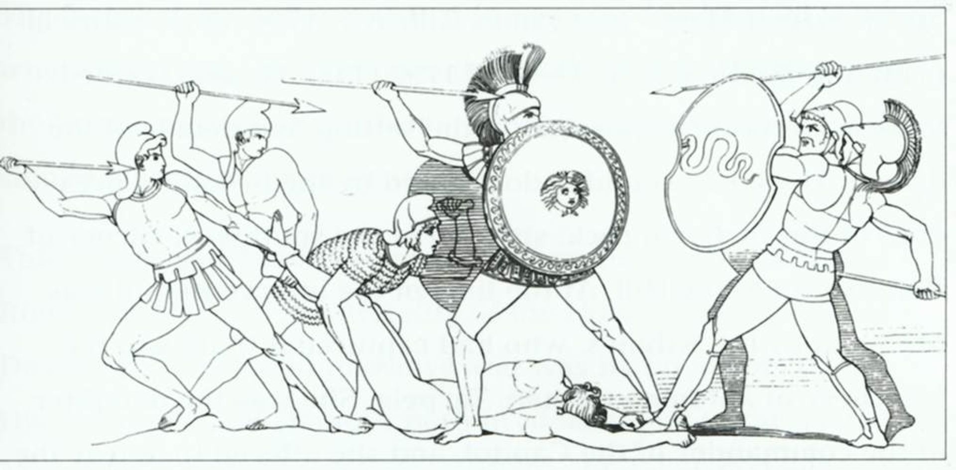 The Fight for the Body of Patroclus. Illustration to the Iliad by John Flaxman