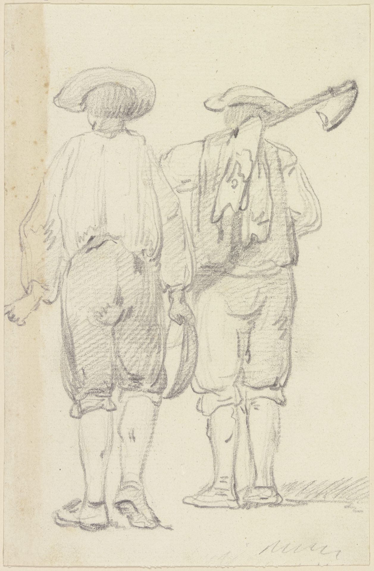 Zwei Bauern in Rückenansicht by Georg Melchior Kraus