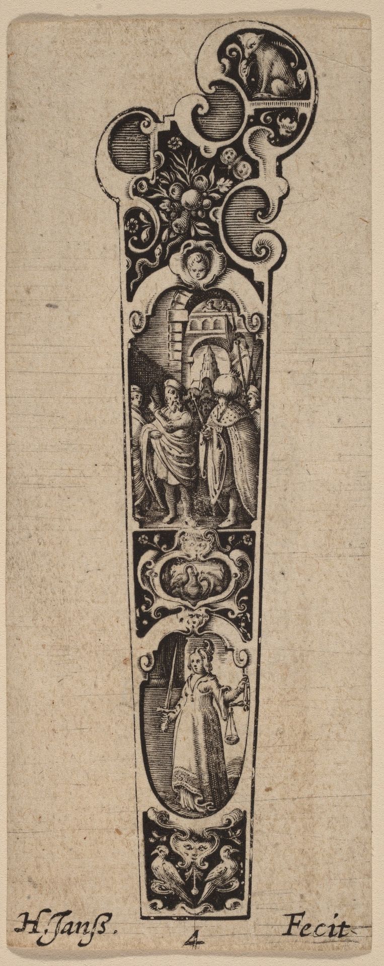 Handle for Knife or Fork, Ornamented with Figures by Hans Janssen
