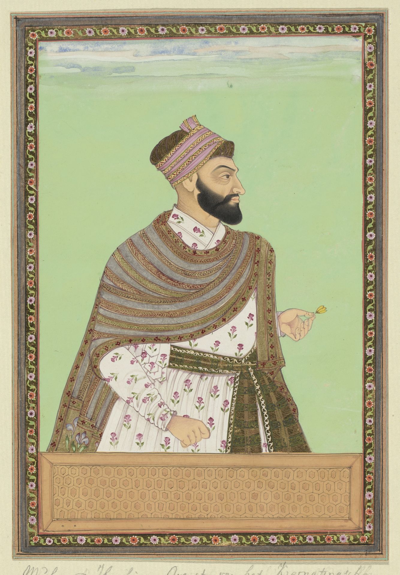 Portret van Muhammad Ibrahim; eerst heeft hij gediend als legeraanvoerder van Karnatak; vervolgens is hij commandant van de cavalerie geworden en thans voert hij als legeraanvoerder oorlog met Aurangzeb by Anonymous