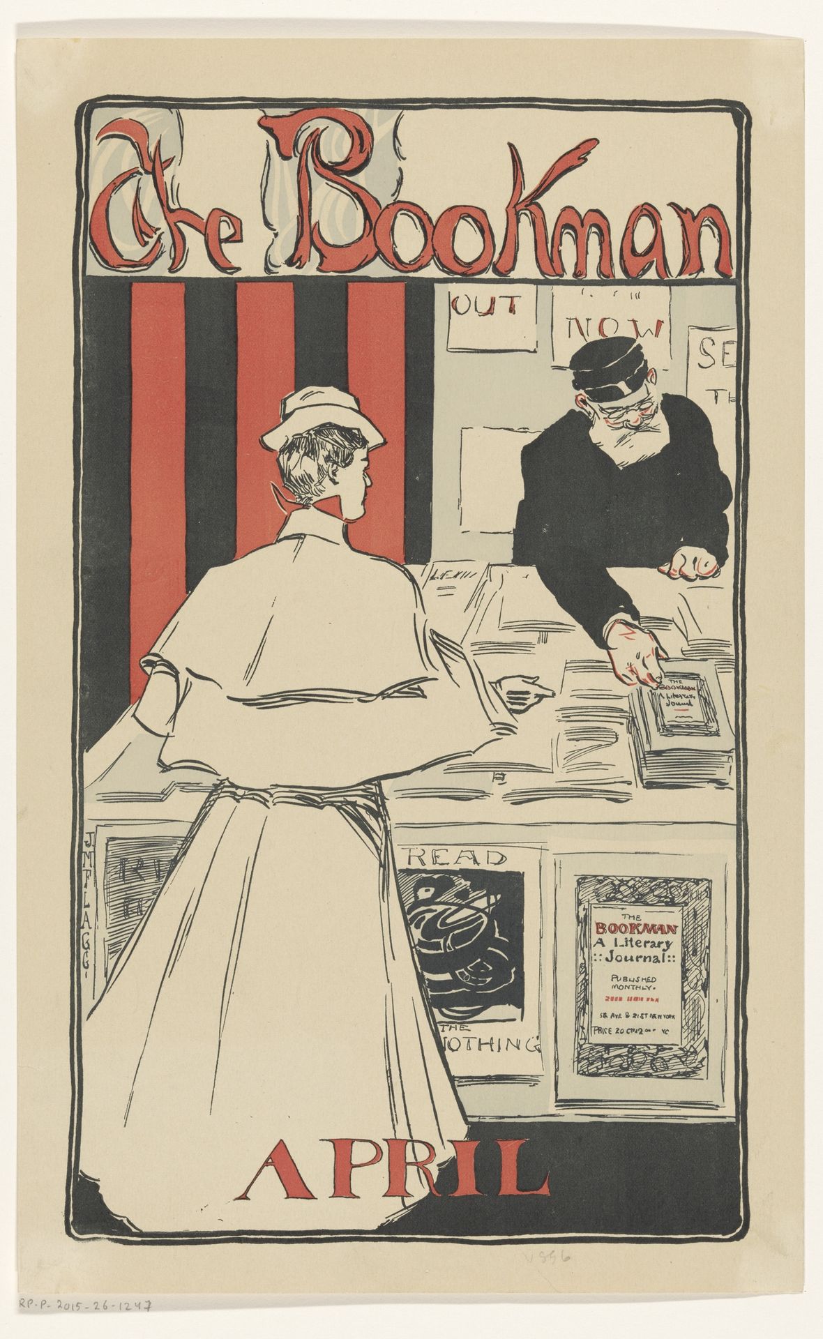 Reclamebiljet voor het aprilnummer 1896 van het tijdschrift The Bookman by Anonymous
