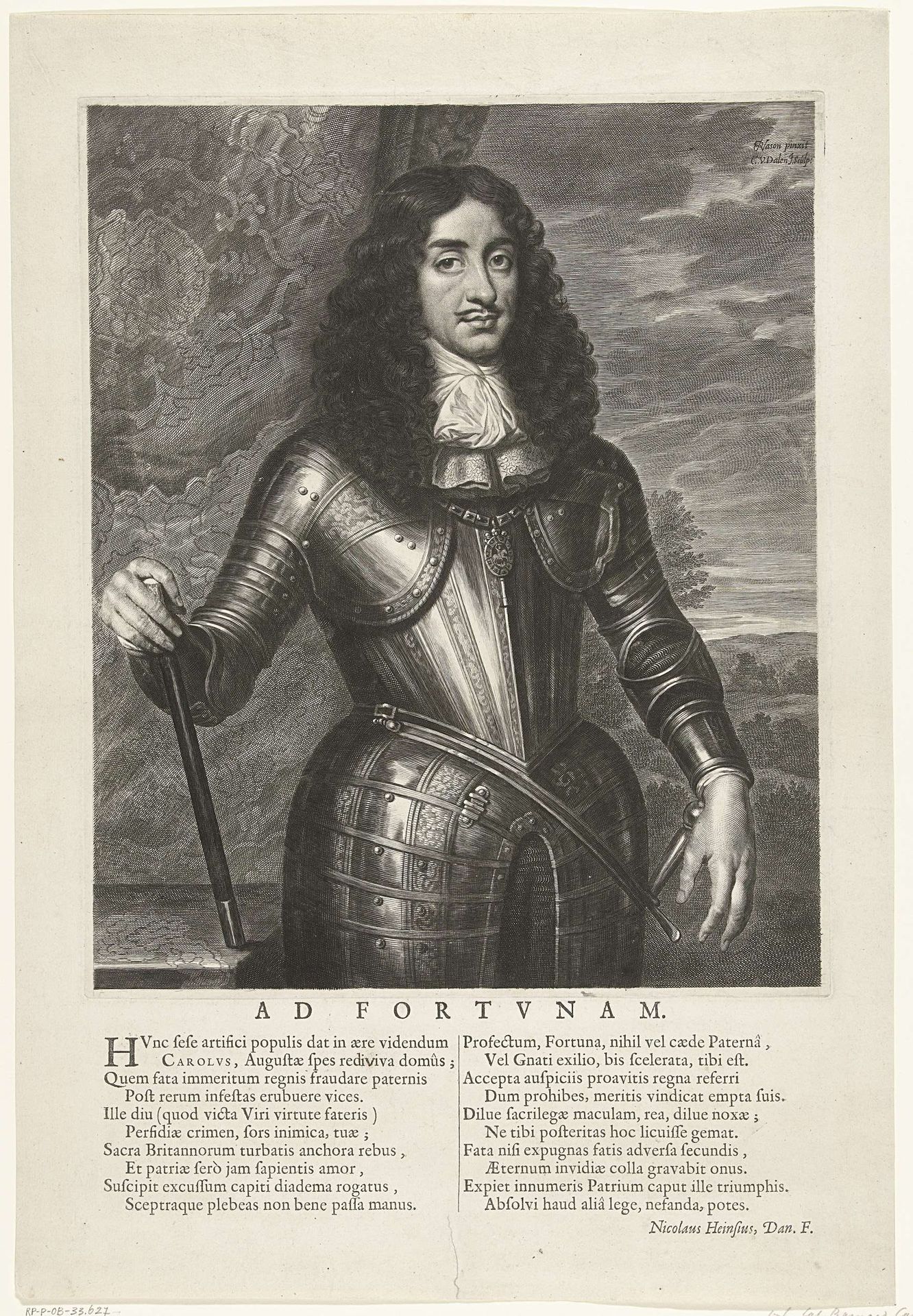 Portret van Karel II, koning van Engeland by Cornelis van (II) Dalen
