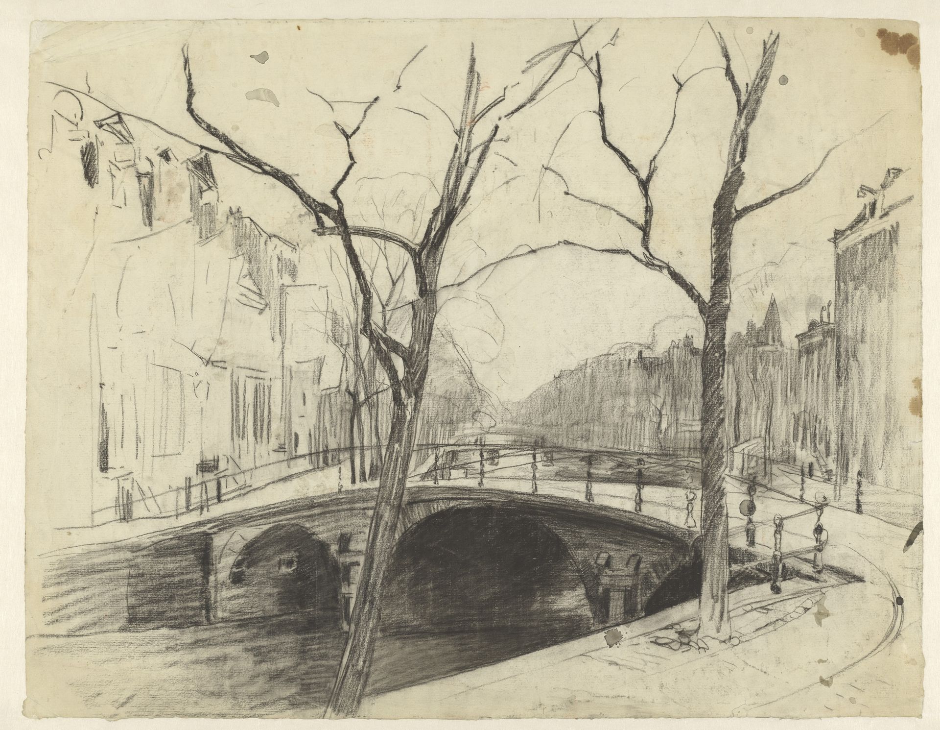 Gezicht over een gracht te Amsterdam by Willem Witsen