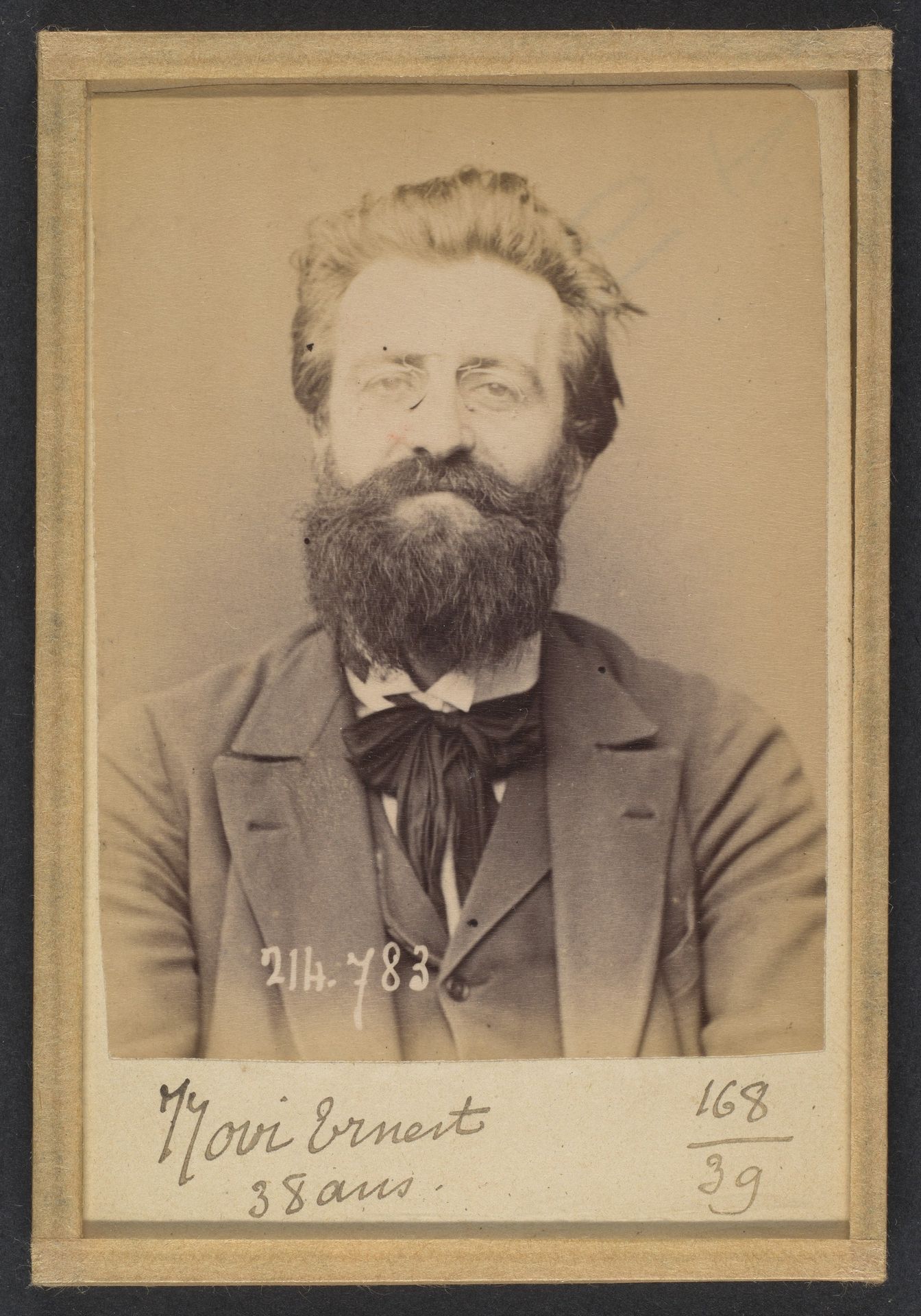 308. Novi. Ernest, Théodore. 32 ans, né à Nice (Alpes-Maritimes). Architecte. Anarchiste. 27/2/94. by Alphonse Bertillon