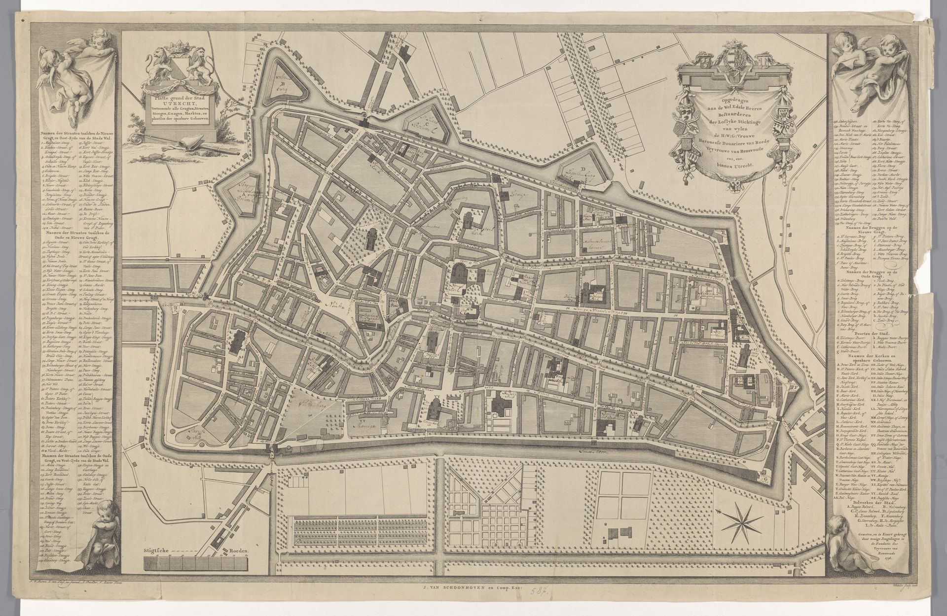Plattegrond van Utrecht by Reinier Vinkeles