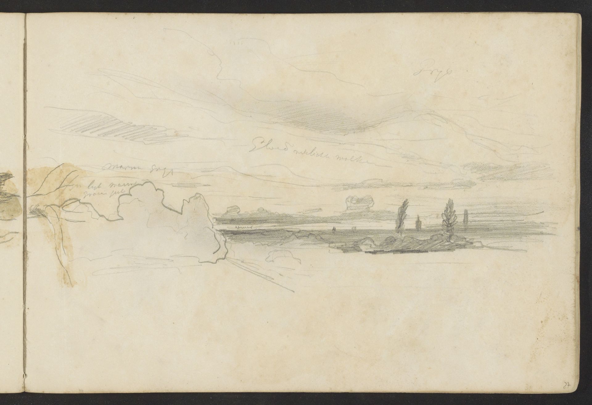 Vlak landschap met een rivier by Johannes Tavenraat