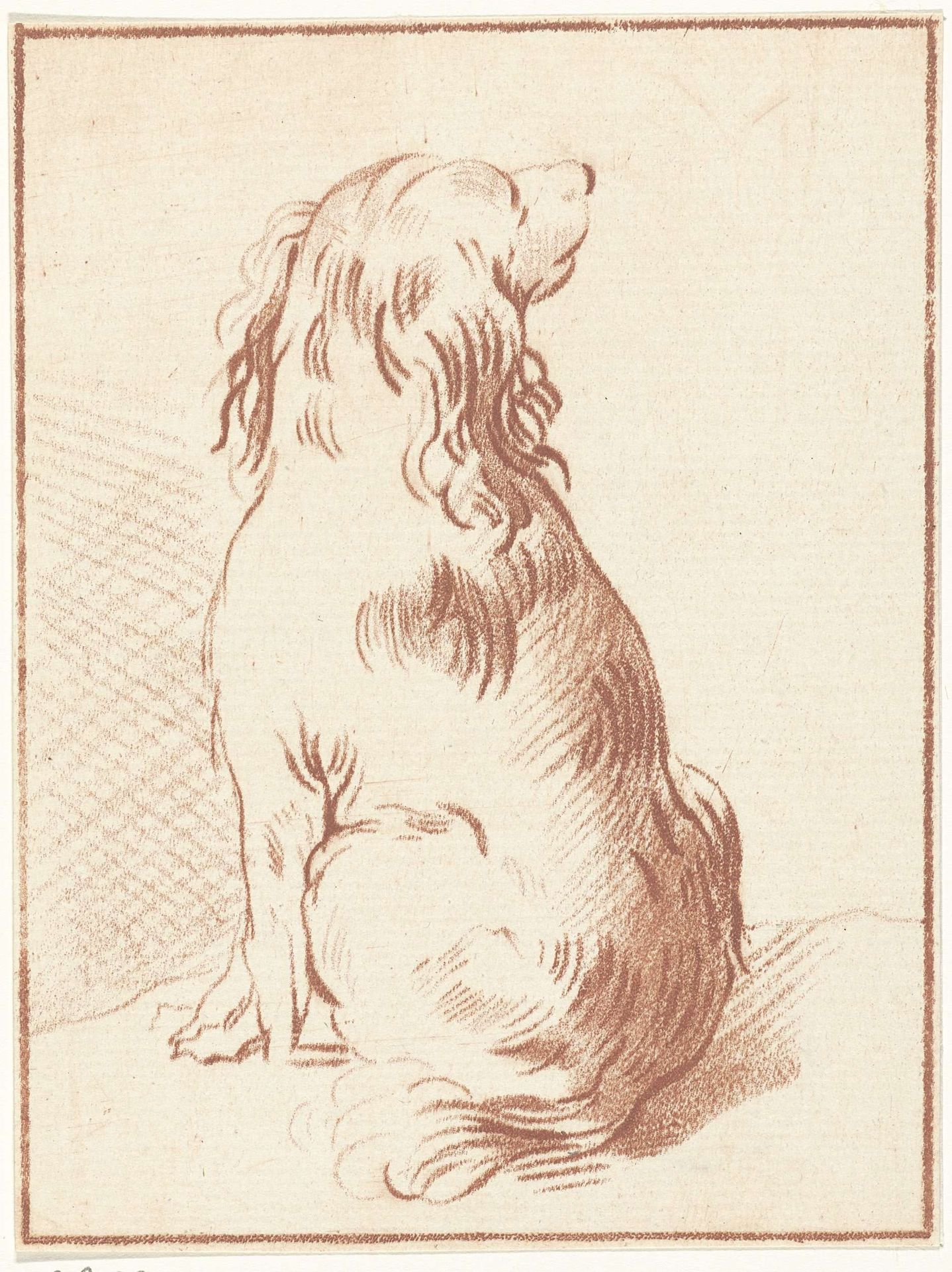 Zittende hond by Bernhard Schreuder