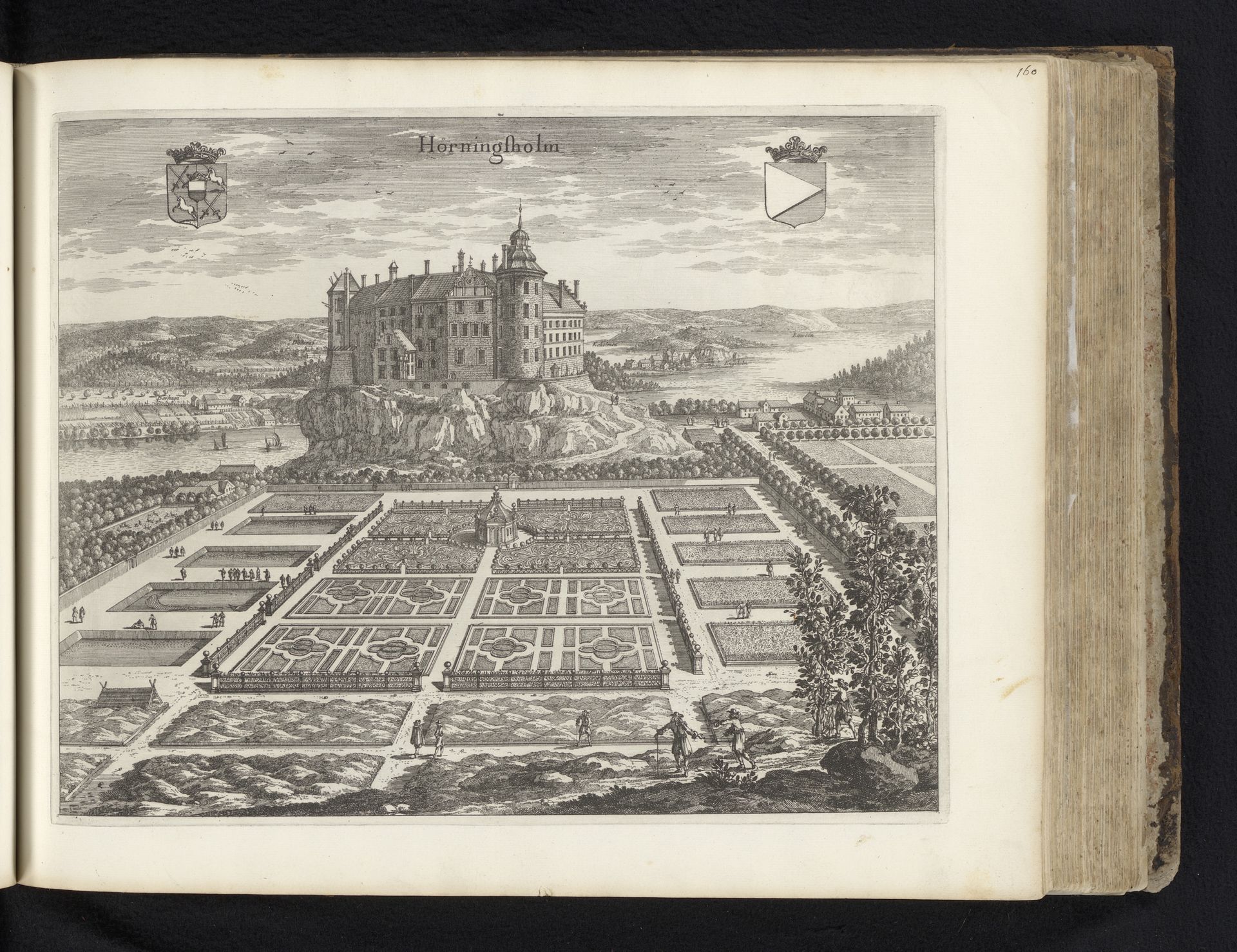 Gezicht op slot Hörningsholm by Adam Perelle
