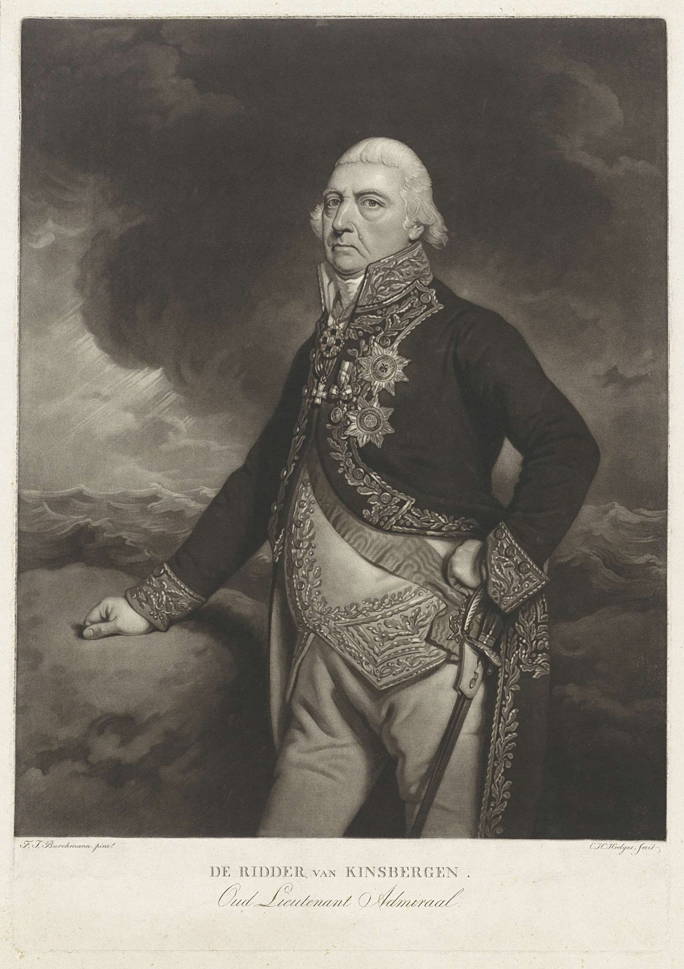 Portret van admiraal Jan Hendrik van Kinsbergen by Charles Howard Hodges