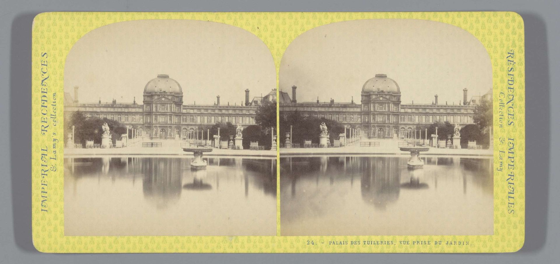 Gezicht op het Palais des Tuileries te Parijs by Ernest Eléonor Pierre Lamy