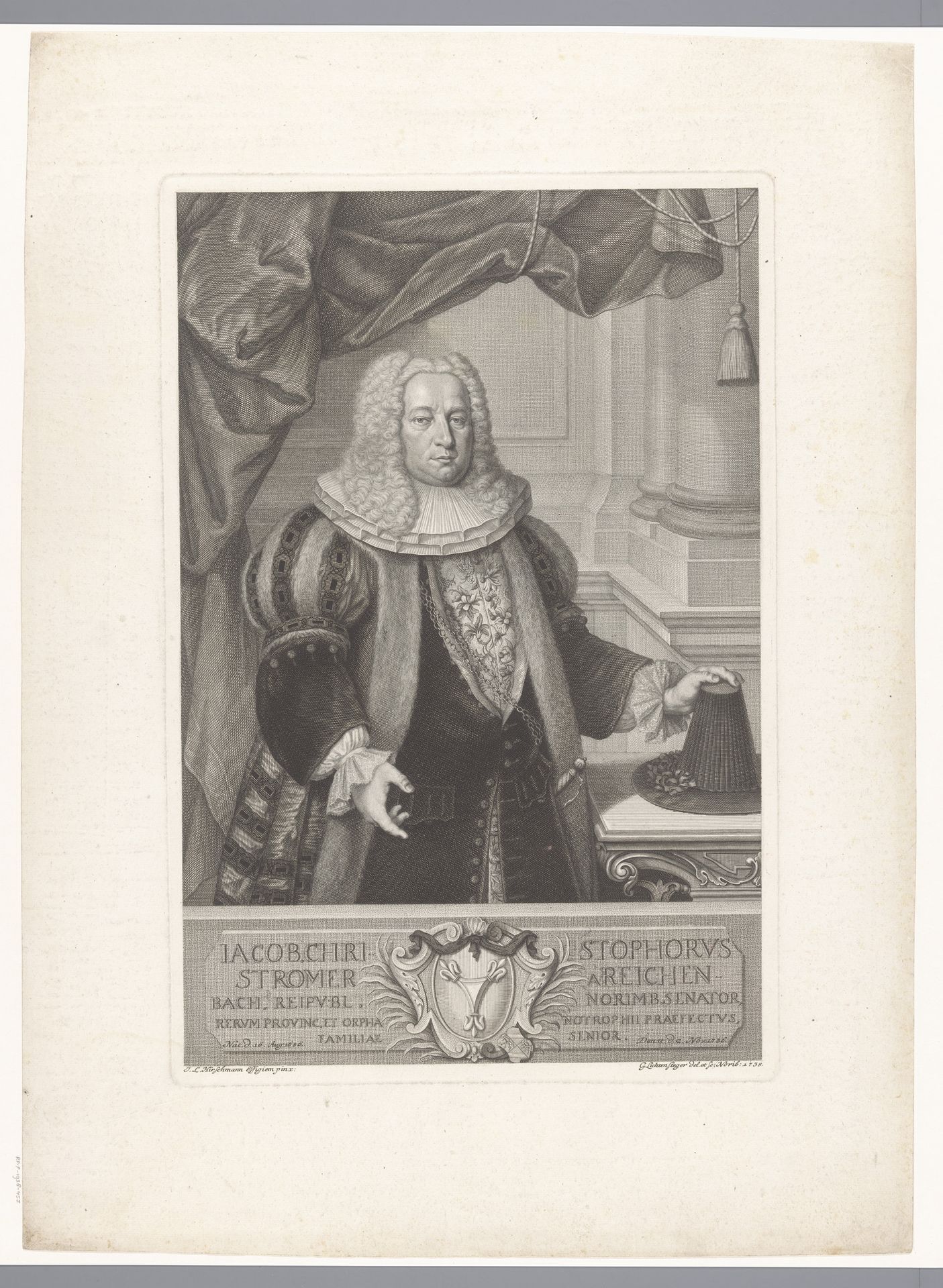 Portret van Jacob Christoph Stromer von Reichenbach by Georg Lichtensteger