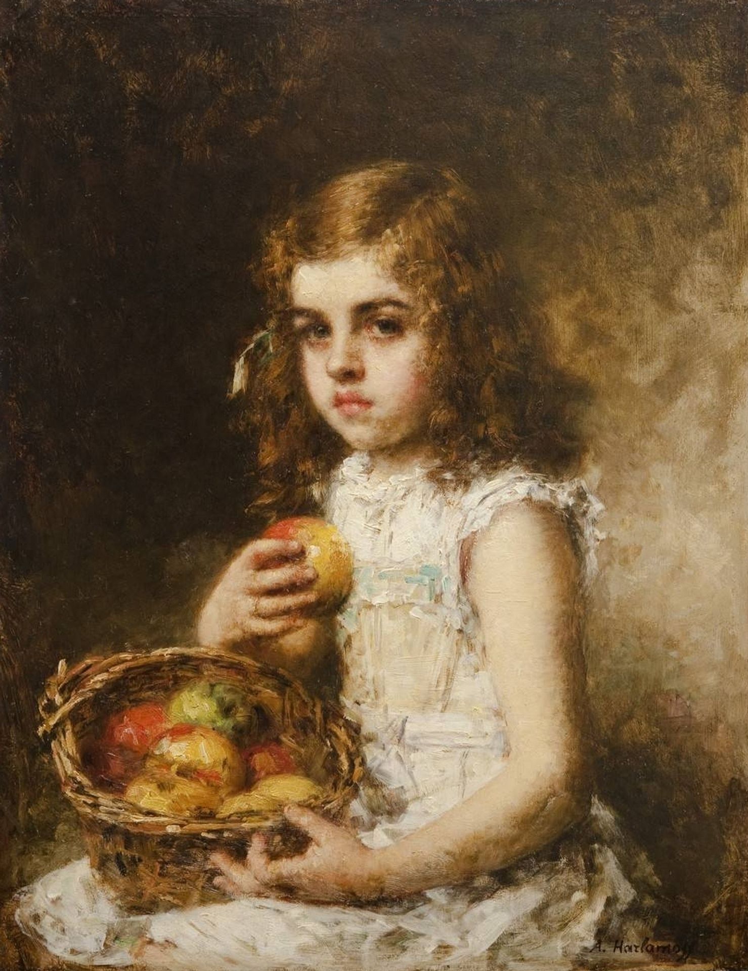 Portrait of a Young Girl by Alexei Harlamoff