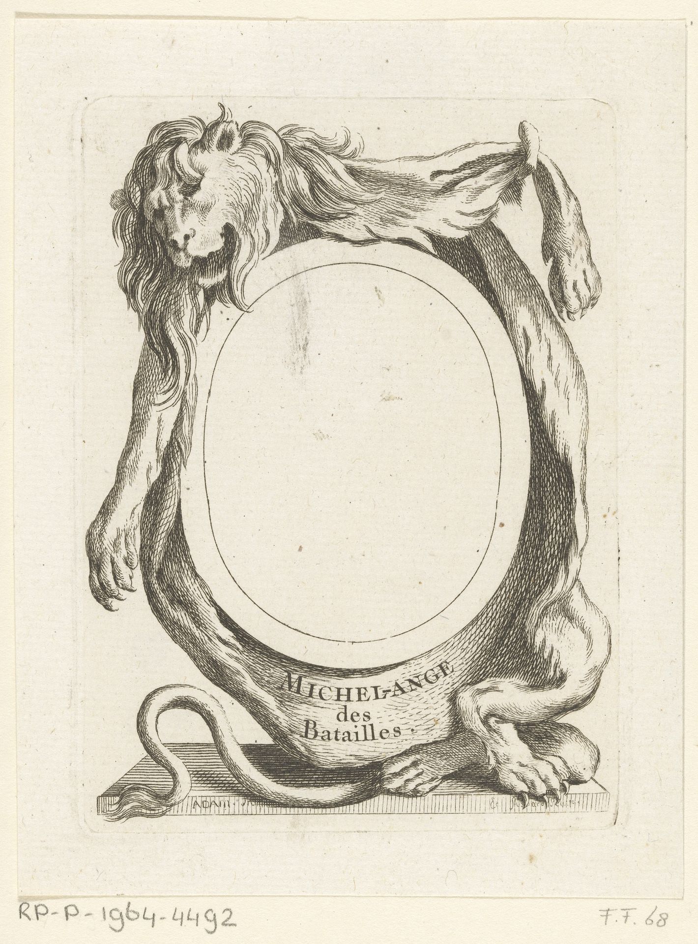 Omlijsting voor Michel-Ange des Batailles by Etienne Fessard