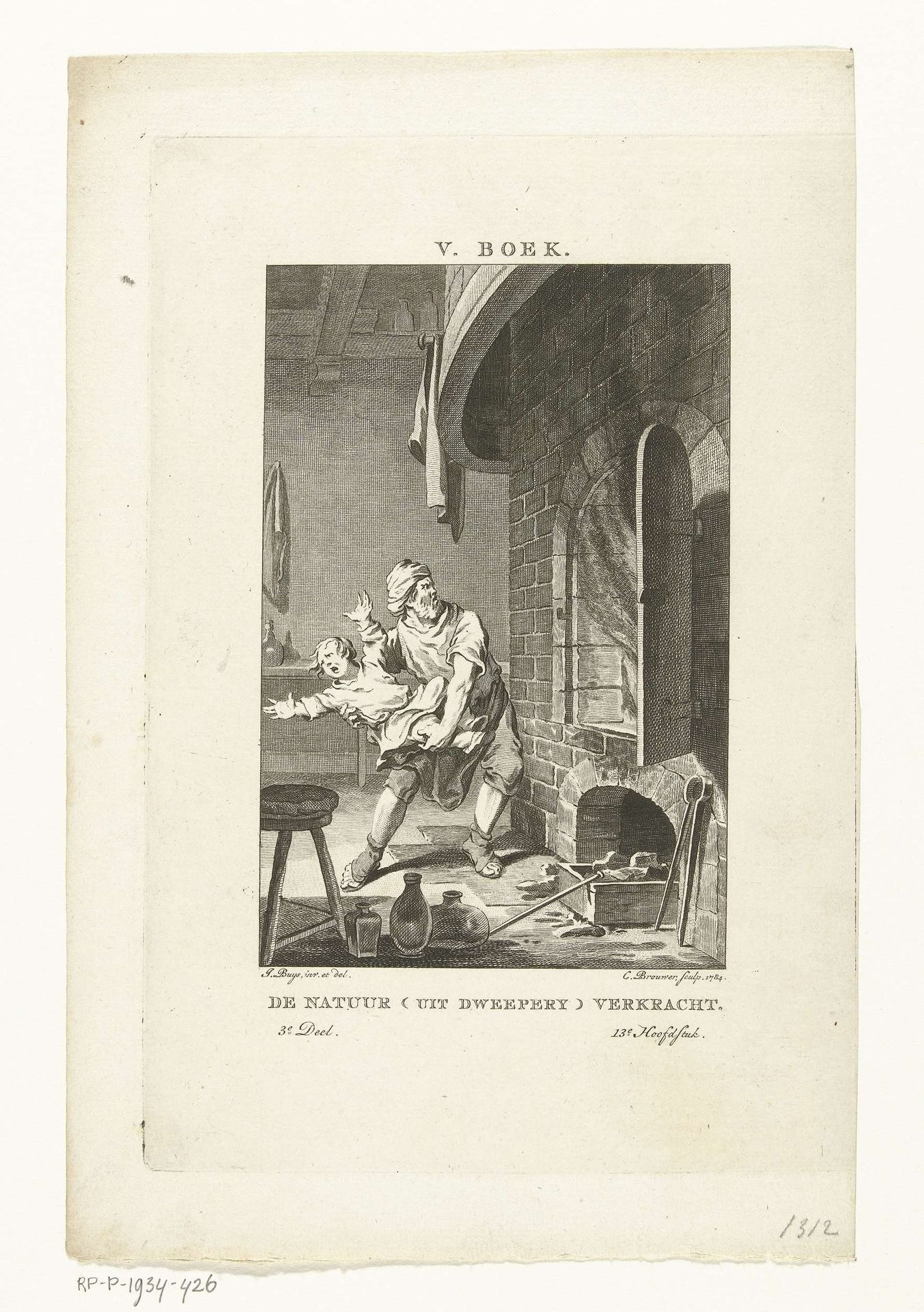 Man gooit tegenstribbelend kind in oven by Cornelis Brouwer