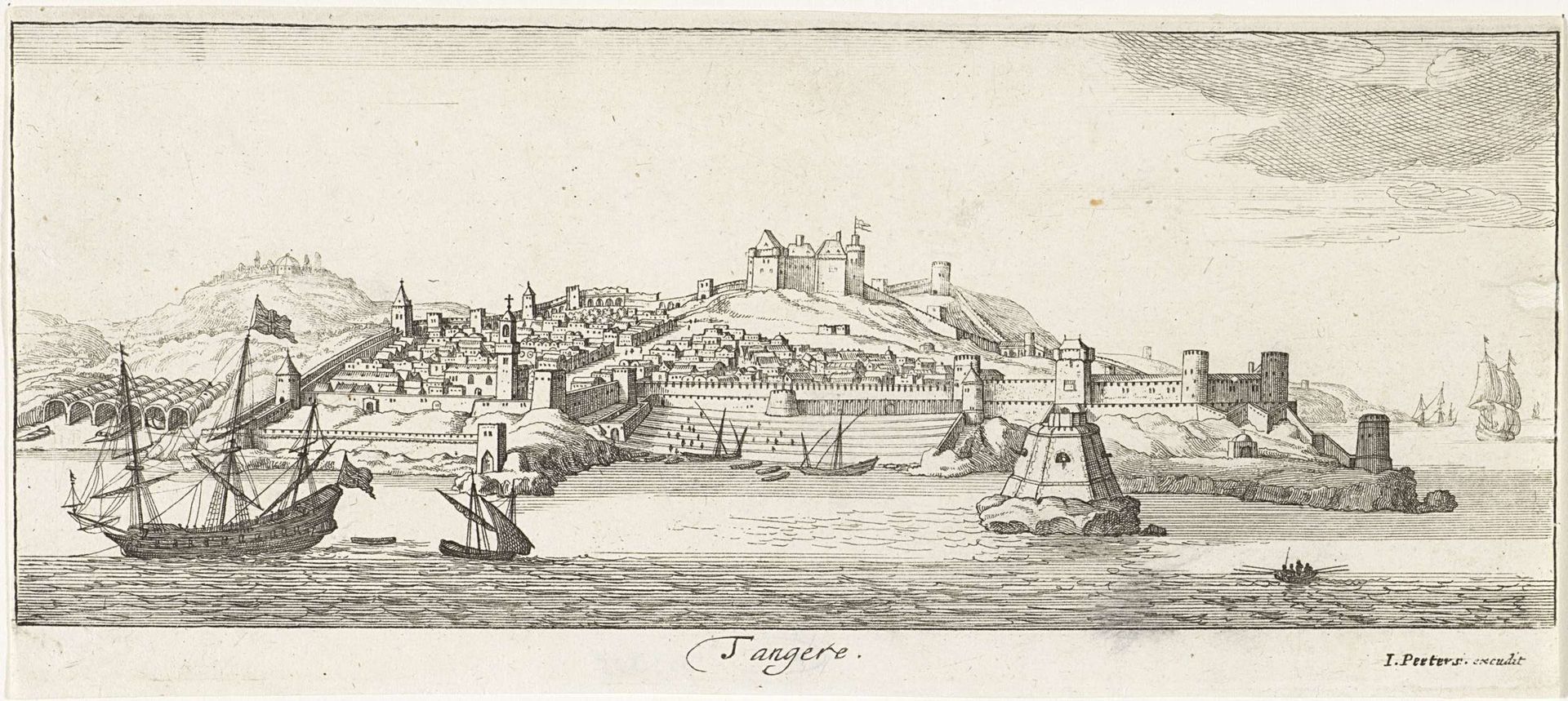 Gezicht op Tanger by Lucas (II) Vorsterman