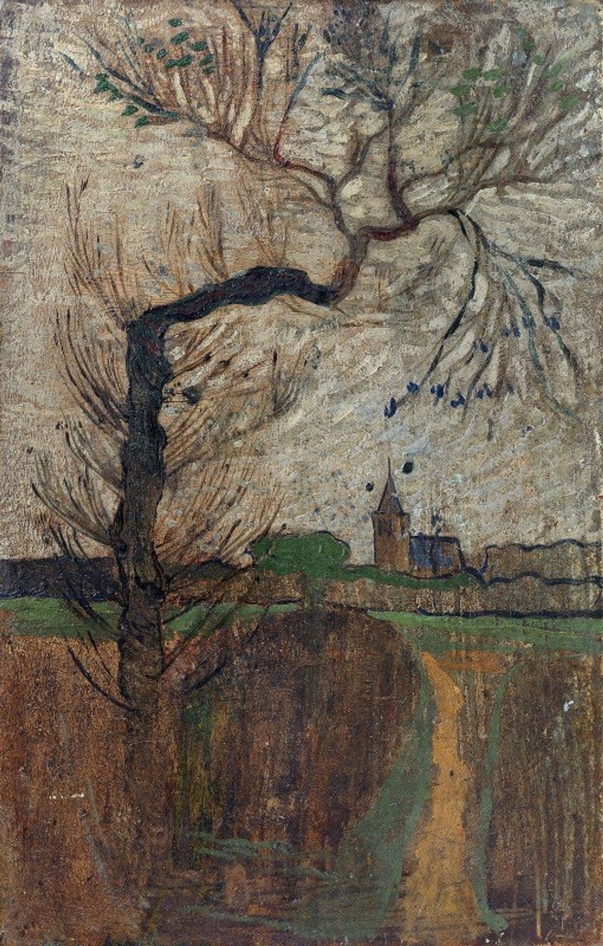Foothpad with Willow and a Village on the Horizon by Richard Nicolaüs Roland Holst