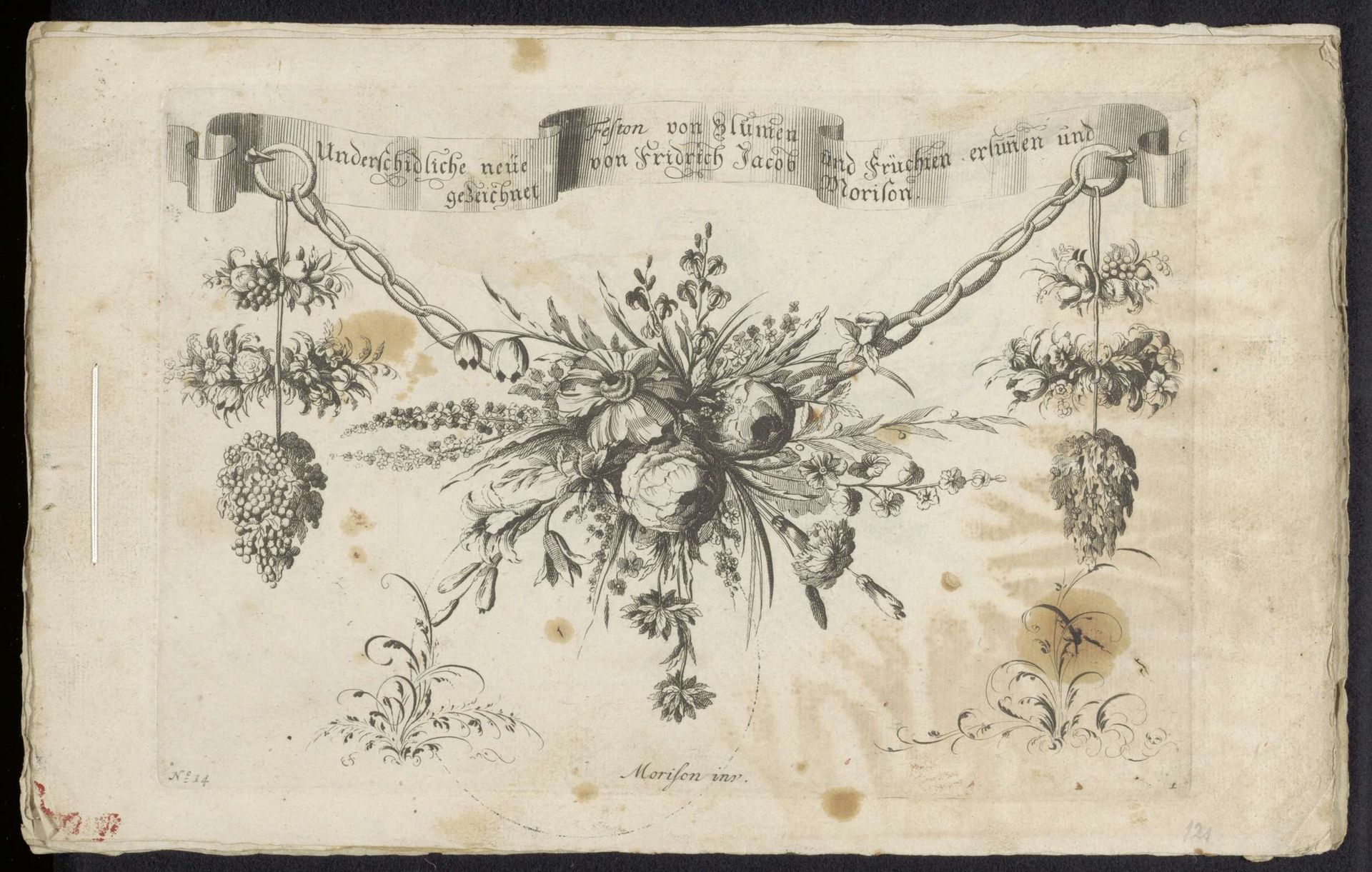 Titelblad: Unterschidliche neue Feston von Blumen und Früchten by Friedrich Jacob Morisson