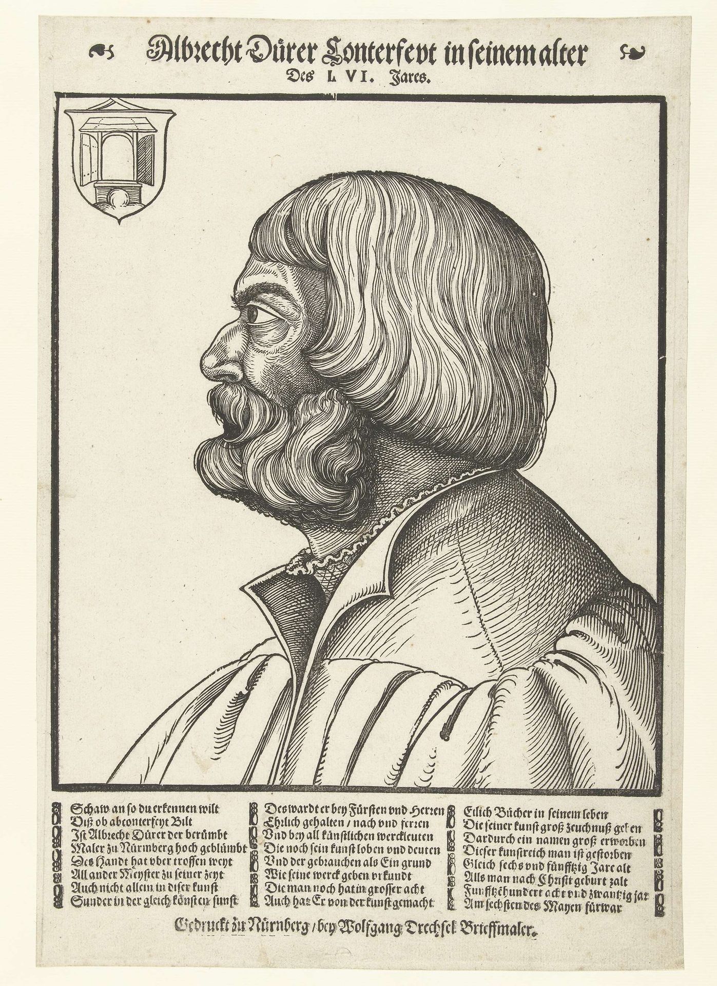 Portret van Albrecht Dürer by Albrecht Durer