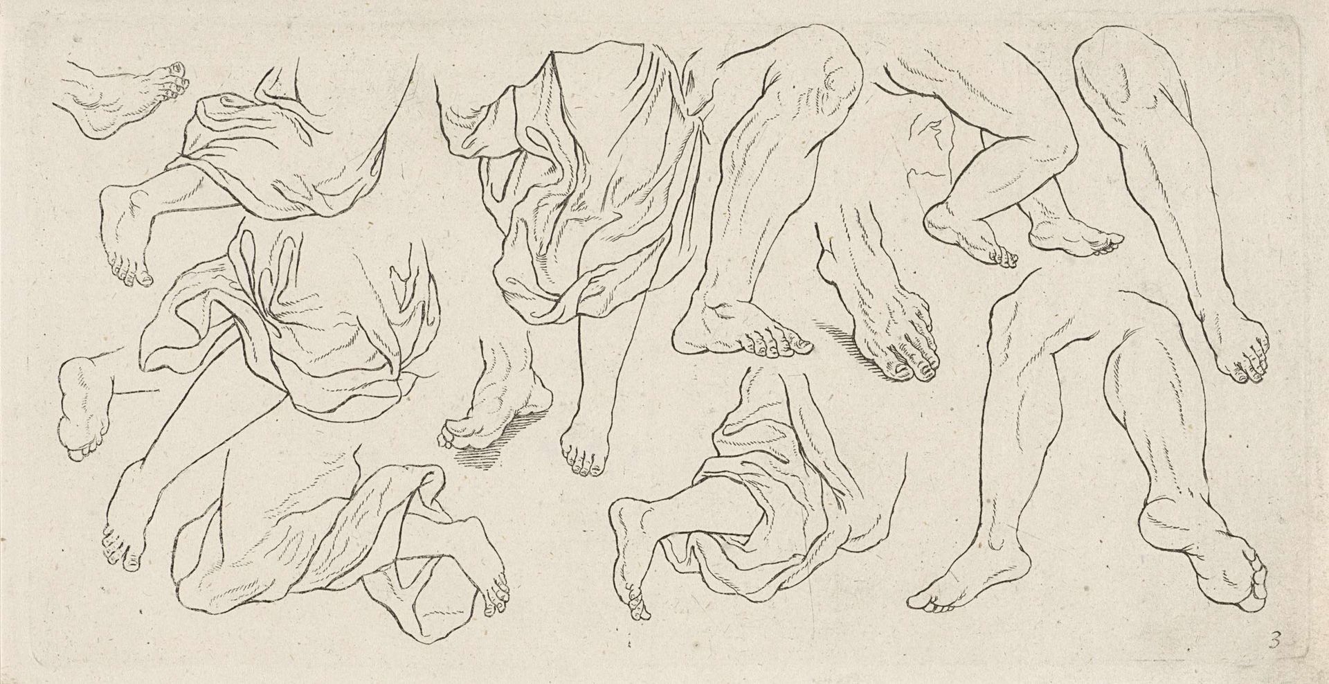 Studies van menselijke onderbenen by Leonard Schenk