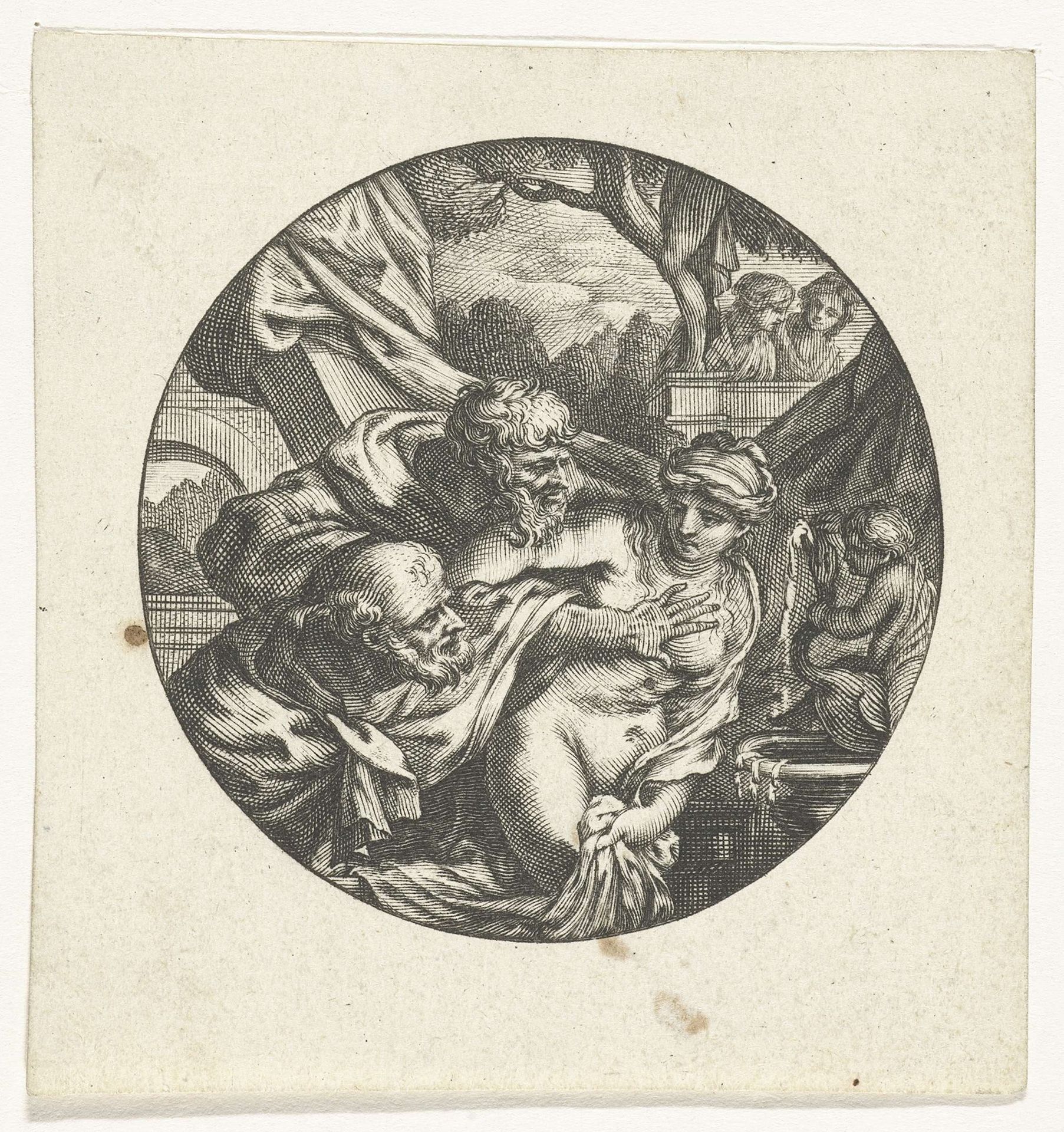 Horlogekast met Susanna en de ouderlingen by Anonymous