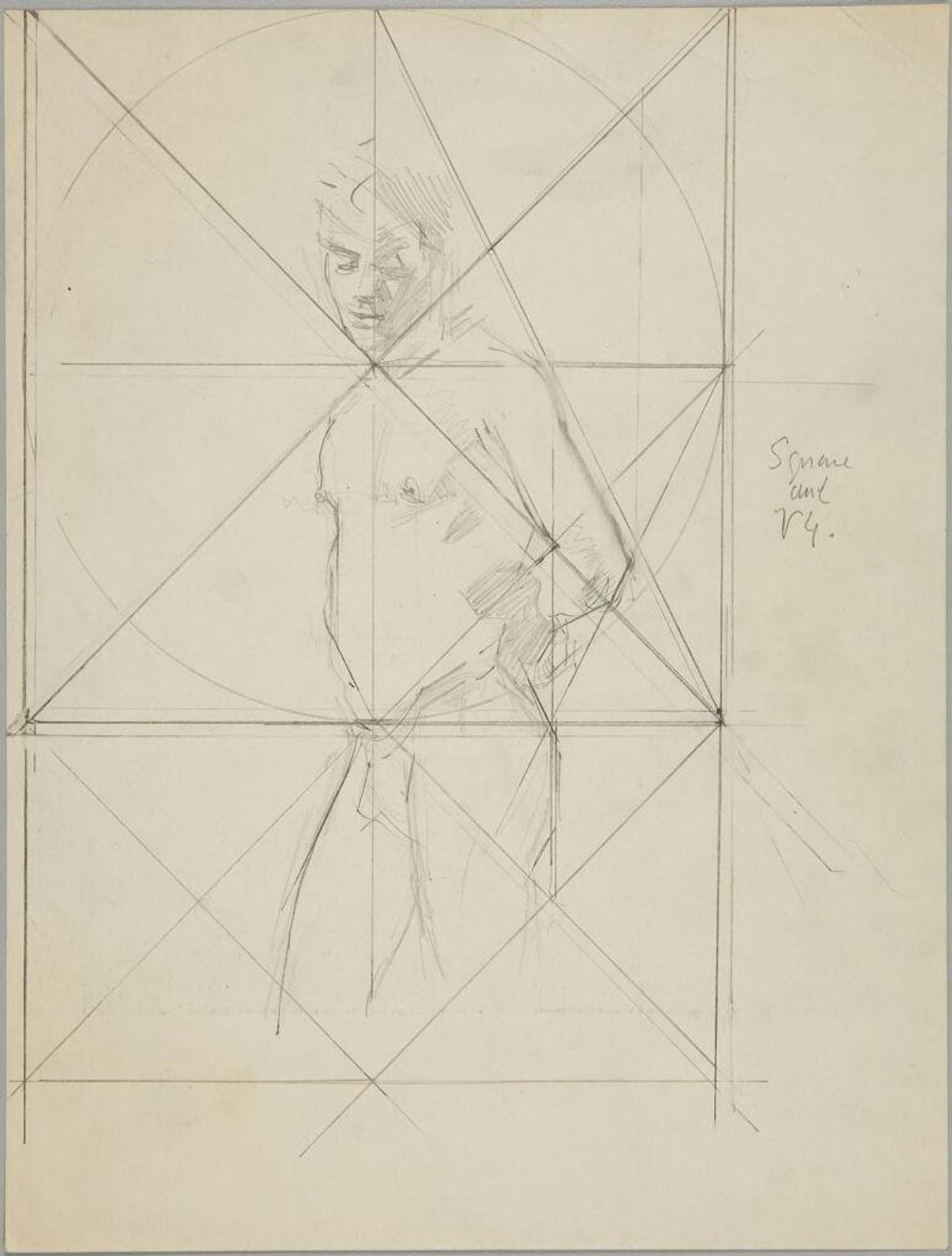 Standing Male Nude with Hands Behind his Back by Denman Waldo Ross