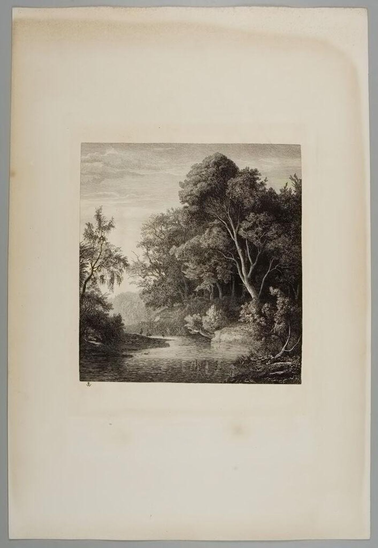 Stream in a Forest with Storks by Johann Wilhelm Schirmer