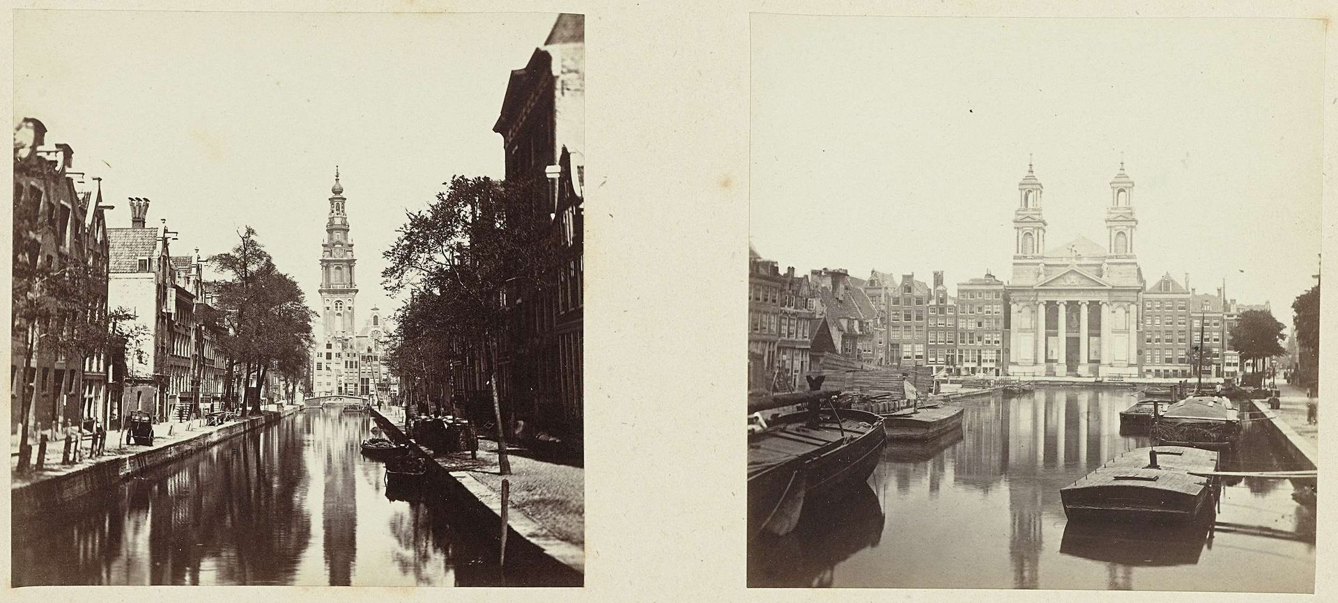 Gezicht over de Groenburgwal op de Zuiderkerk in Amsterdam, uitzicht vanaf de Staalmeestersbrug by Anonymous