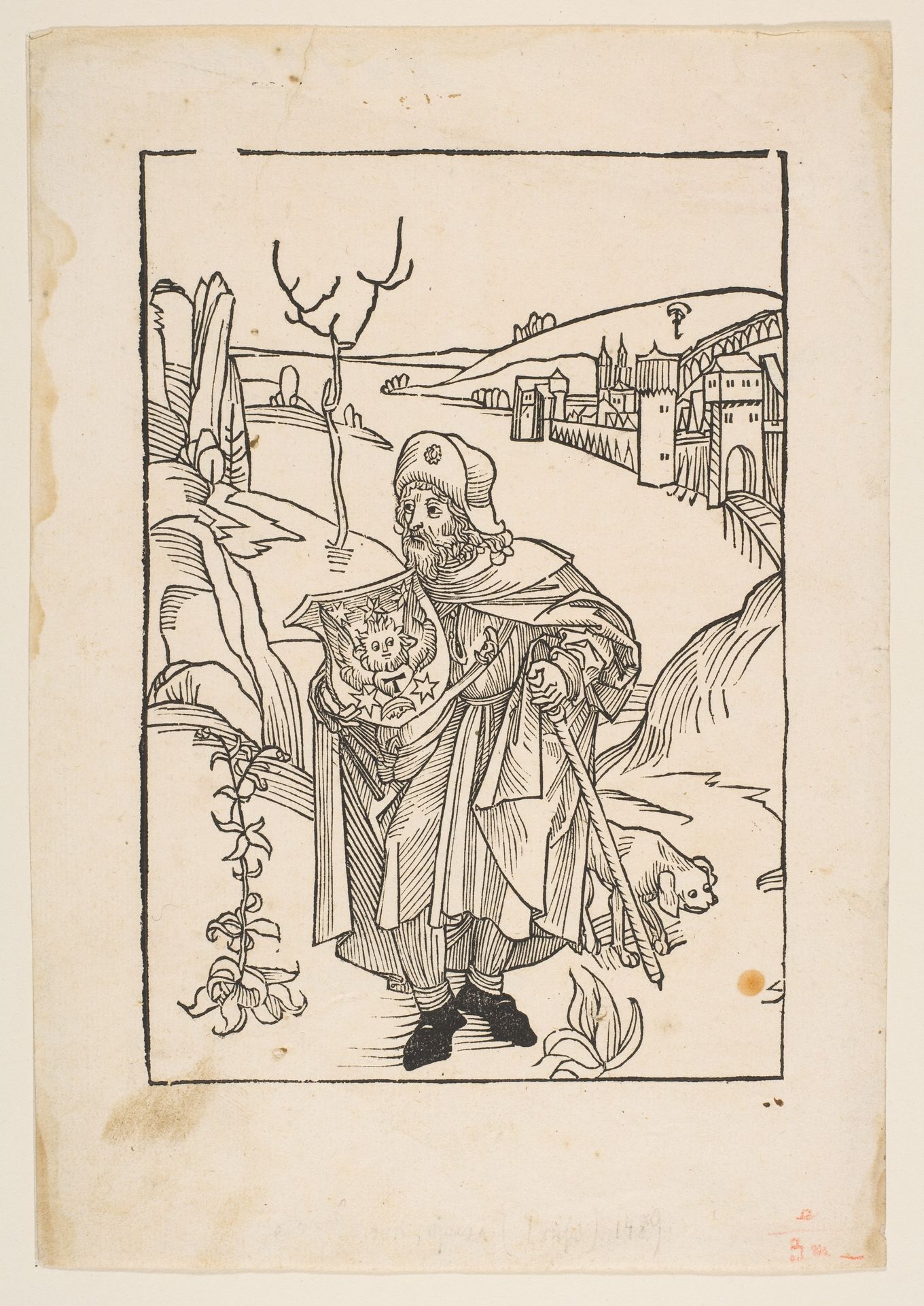 Gerson as a Pilgrim, frontispiece to Gersonis Opera, 1489 by Albrecht Durer