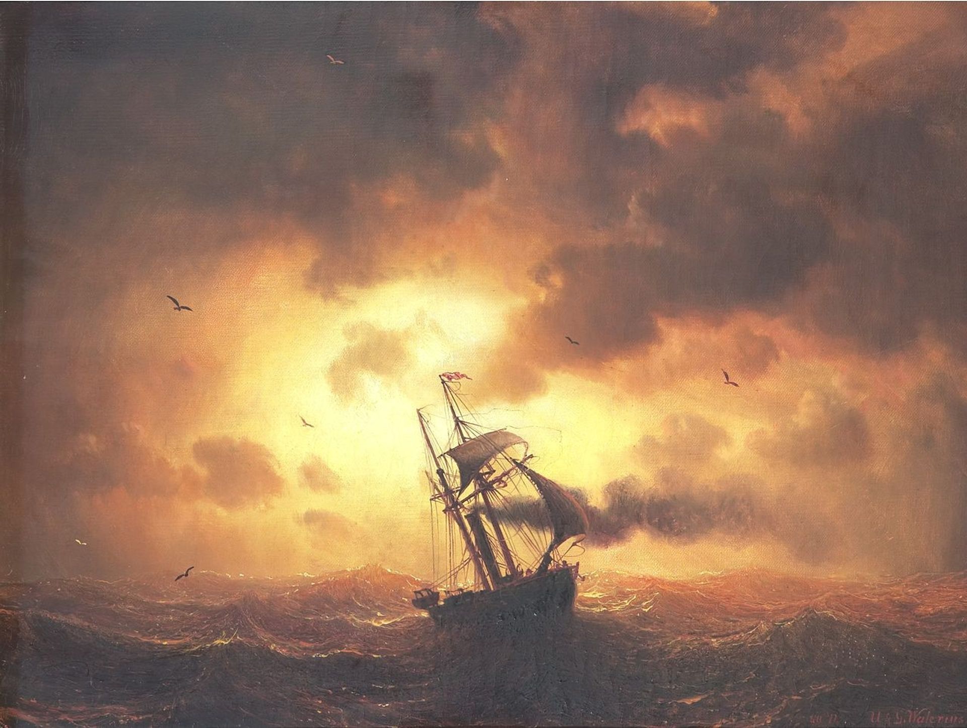 Stemship in Sunset by Marcus Larson