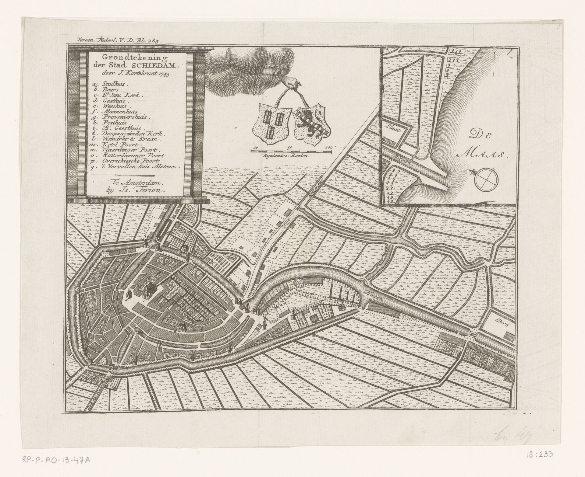 Plattegrond van Schiedam by Anonymous