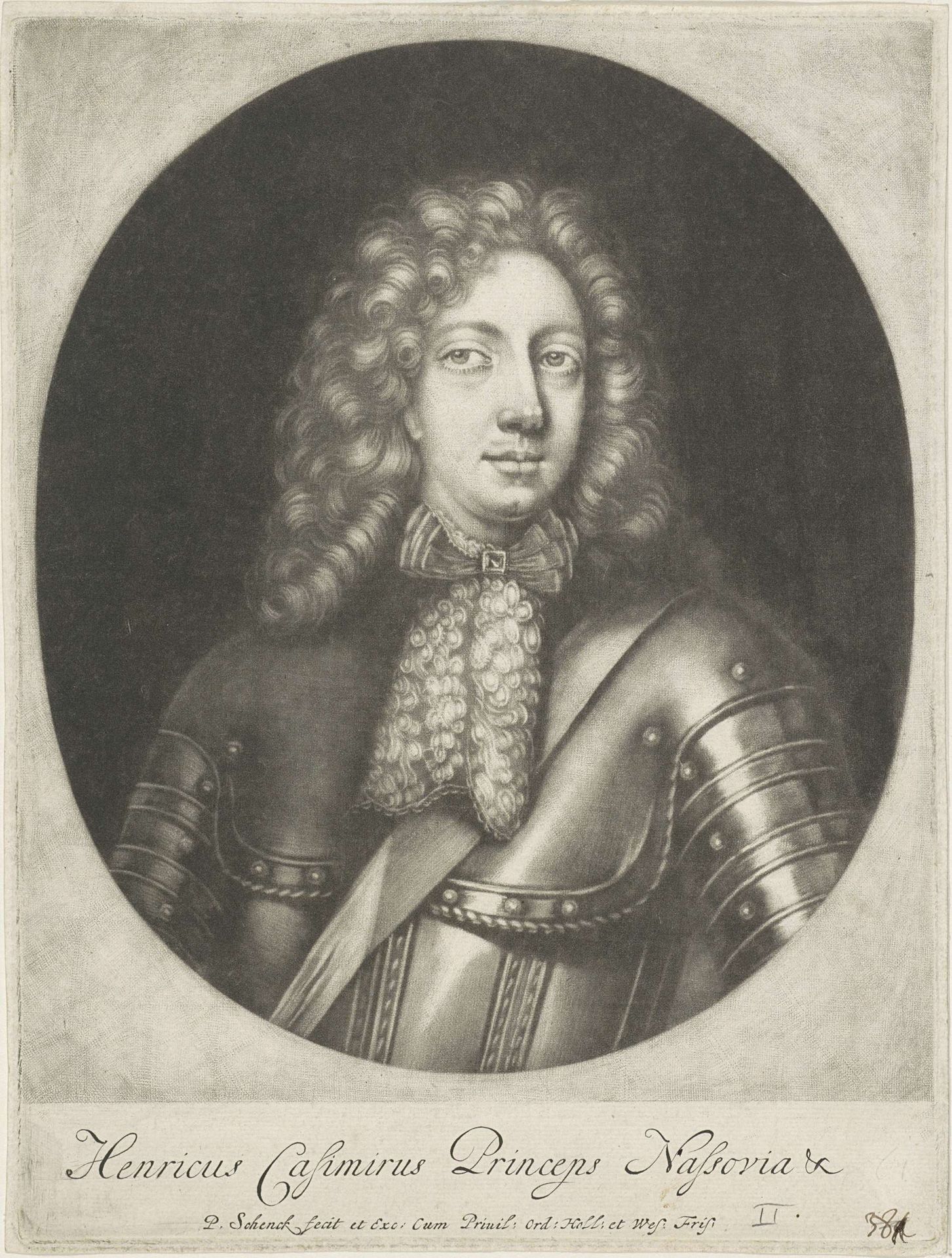 Portret van Hendrik Casimir II, graaf van Nassau-Dietz by Pieter Schenk
