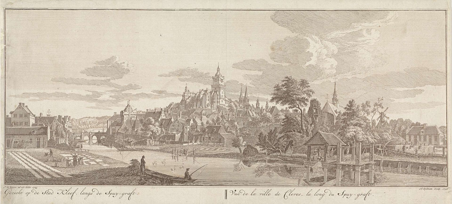 Gezicht op Kleef, langs de Spuigracht by Hendrik Spilman