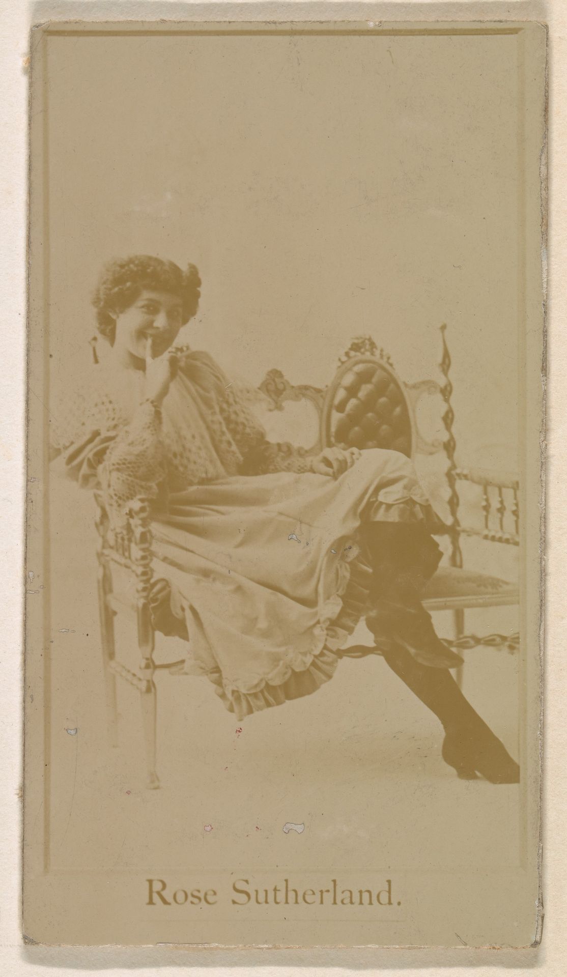 Miss Rose Sutherland, from the Actresses series (N245) issued by Kinney Brothers to promote Sweet Caporal Cigarettes by Kinney Brothers Tobacco Company